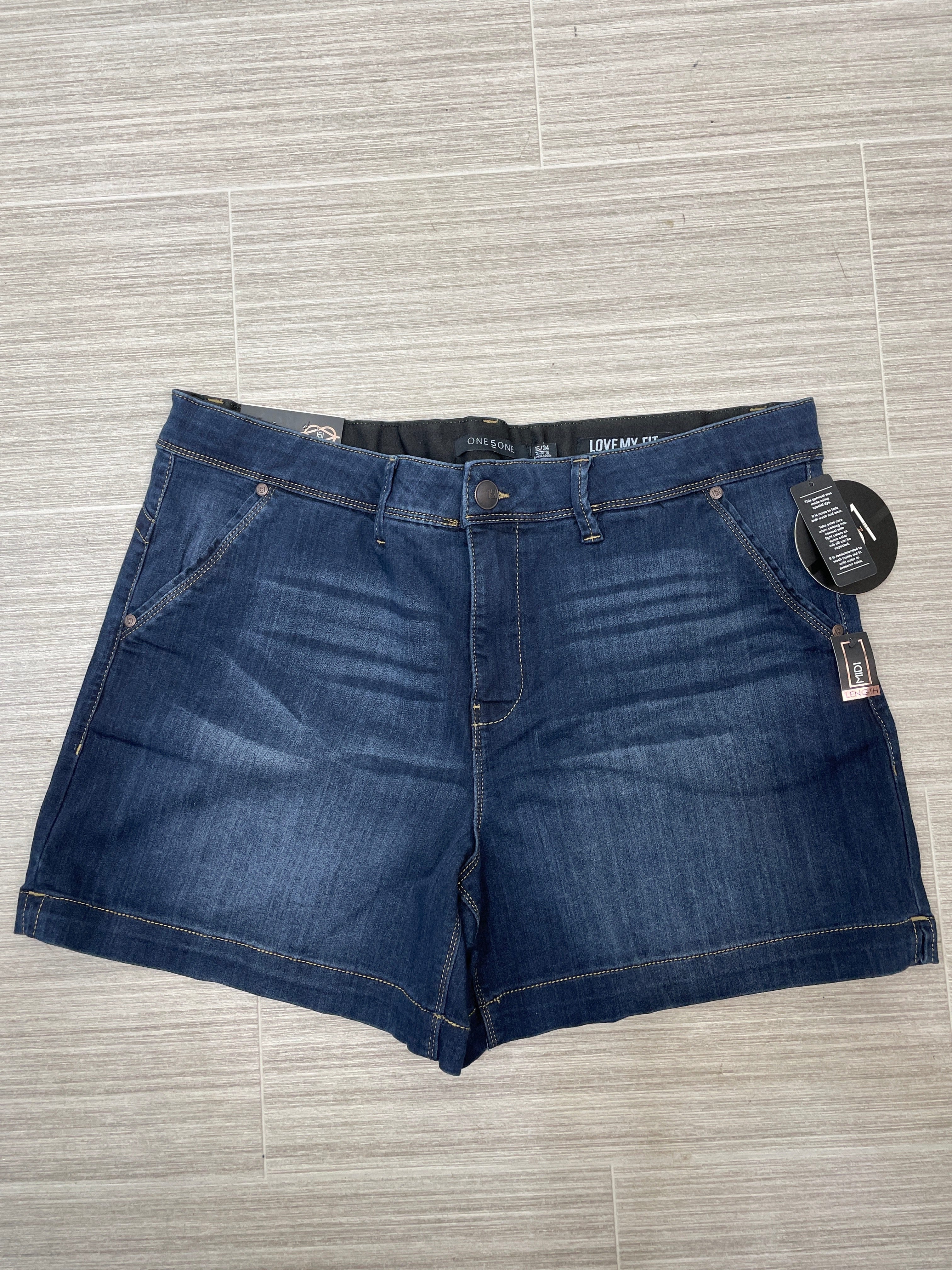 Dark Stonewash Goddess Midi Length Short