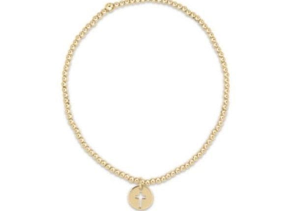 16" Necklace Gold - Signature Cross Off White