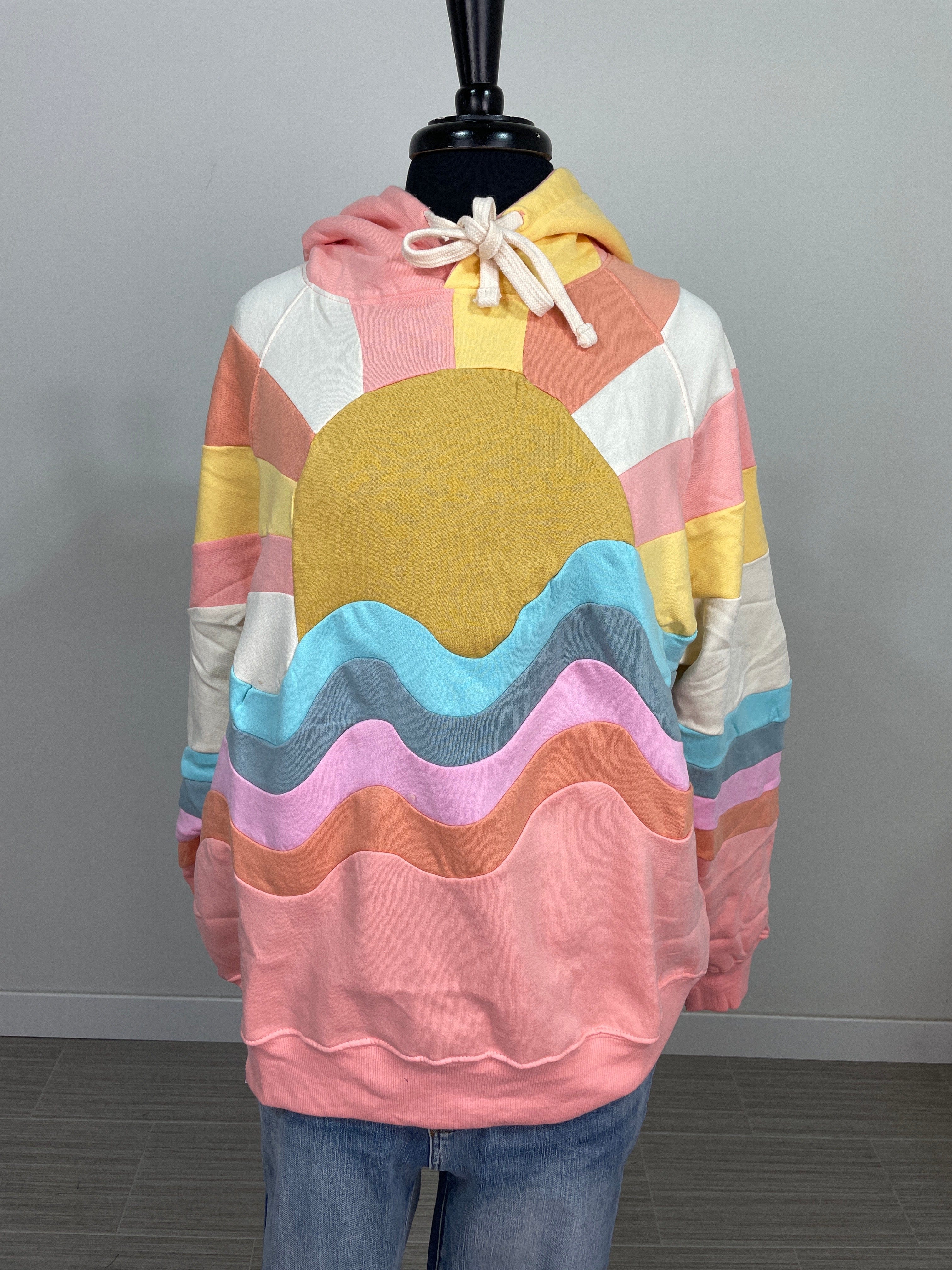Pastel Sunset Patch Hoodie Pullover