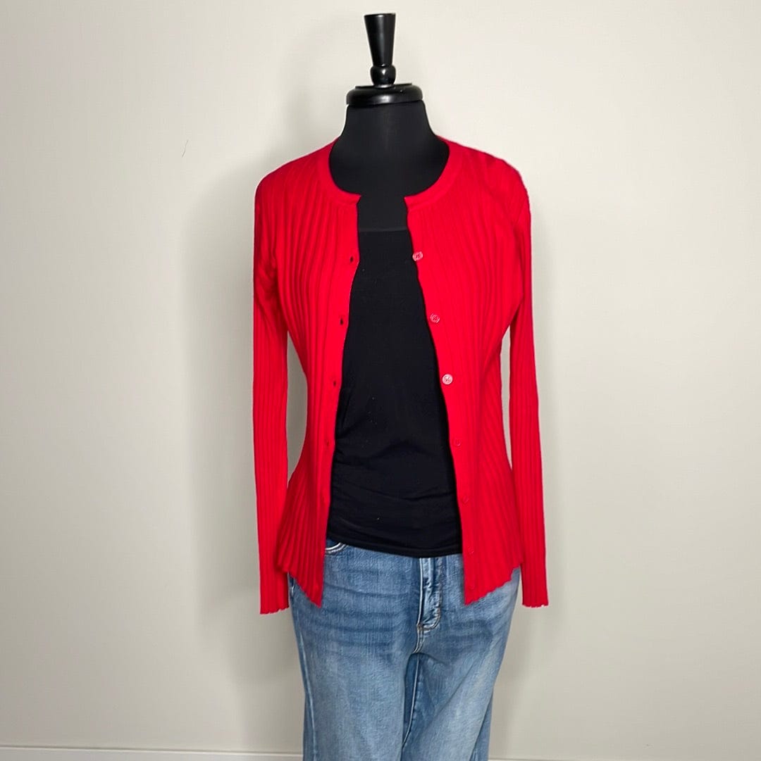 Classic Red Button Down Sweater