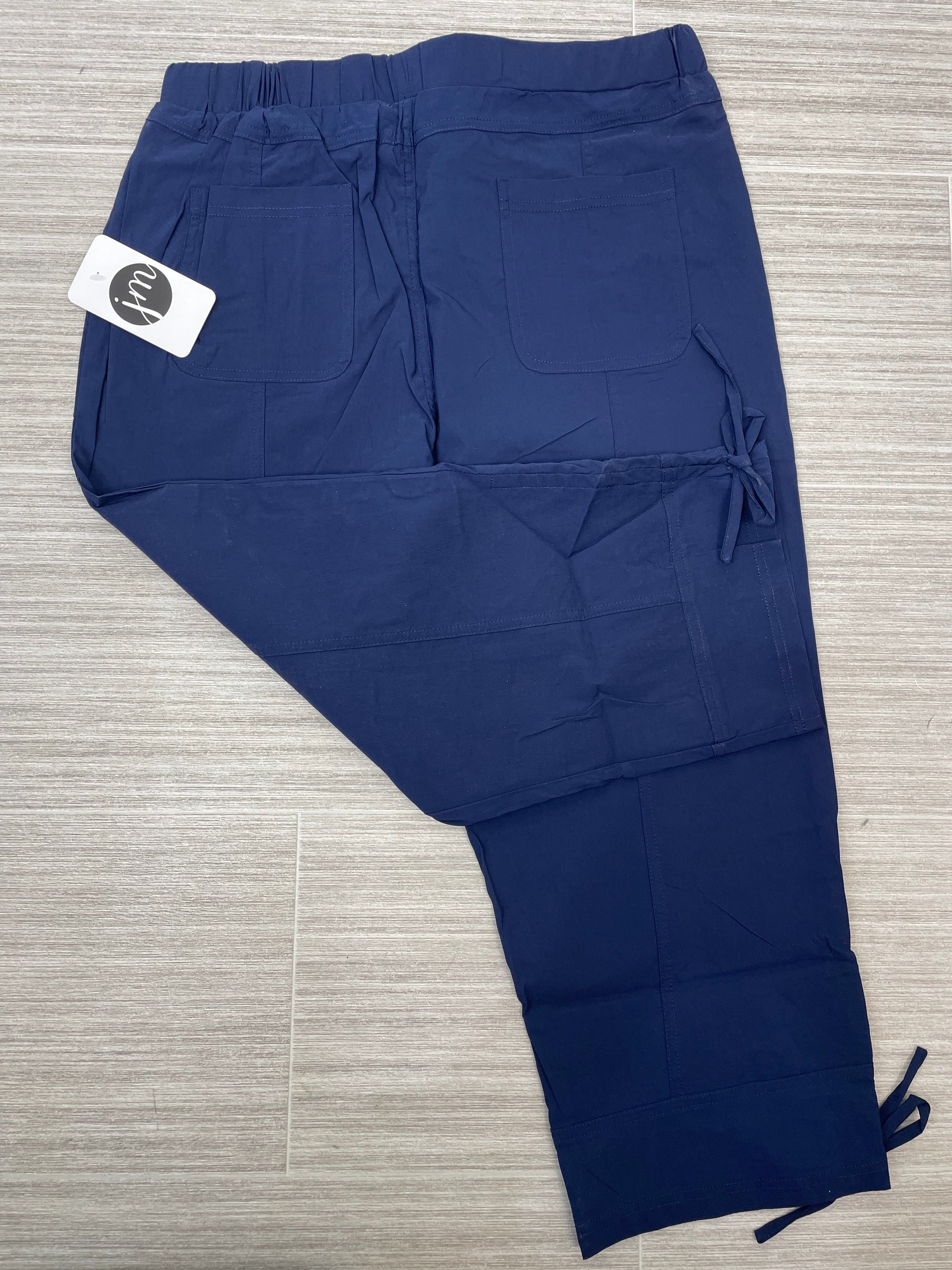 Navy Drawstring Ankle Capri