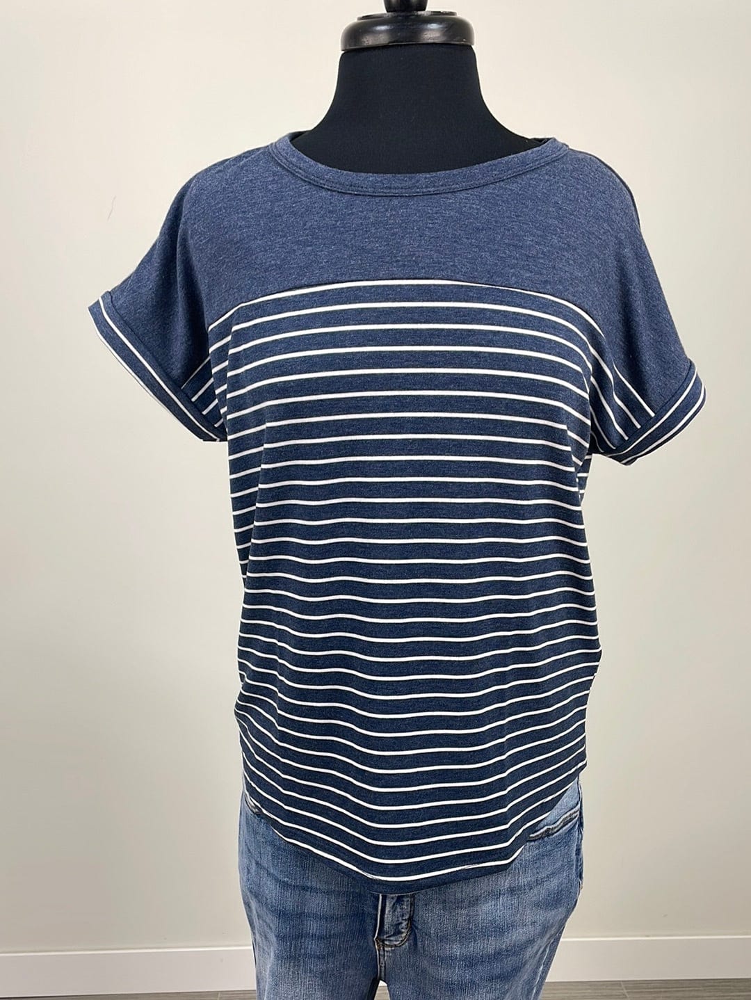 Navy Nautical Stripe Top