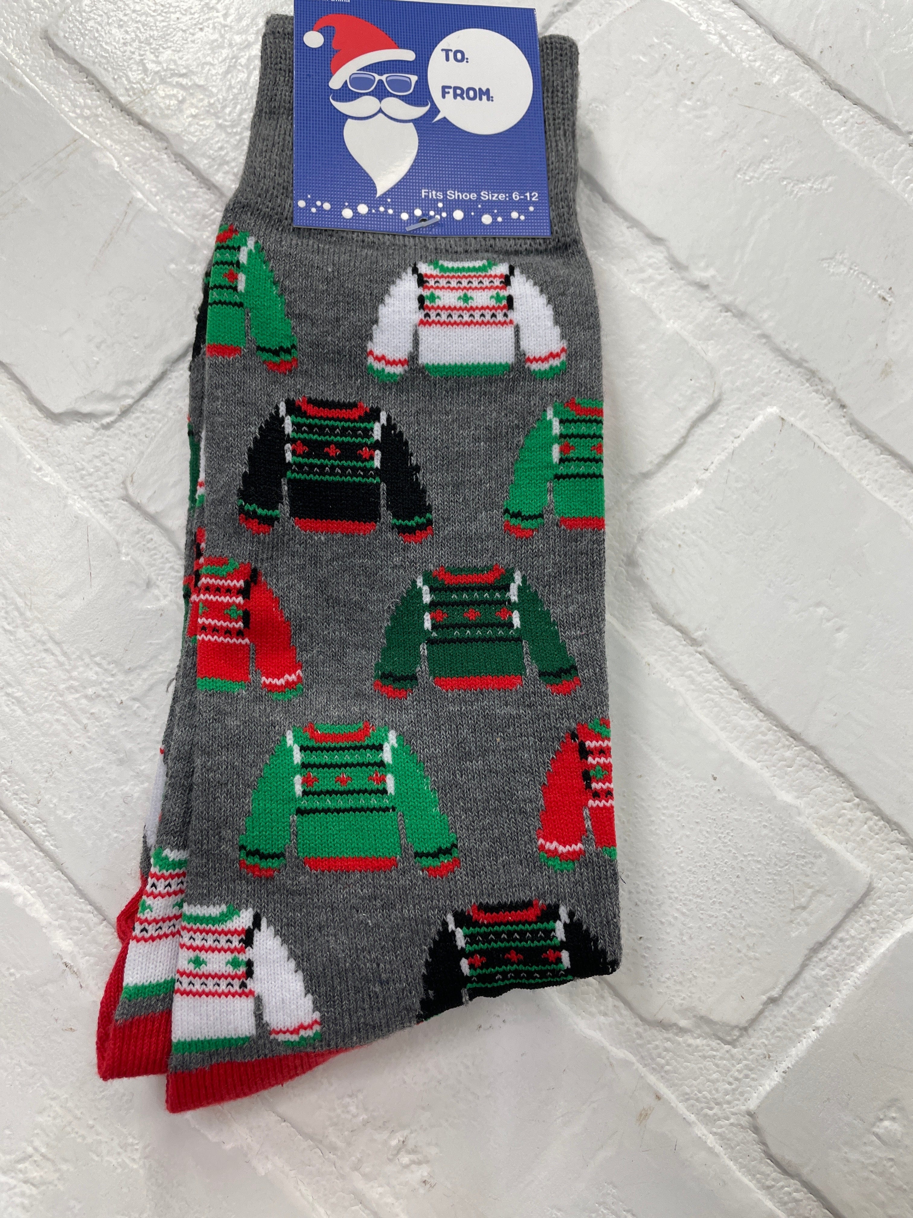 Men's Holiday Sweaters Grey Socks