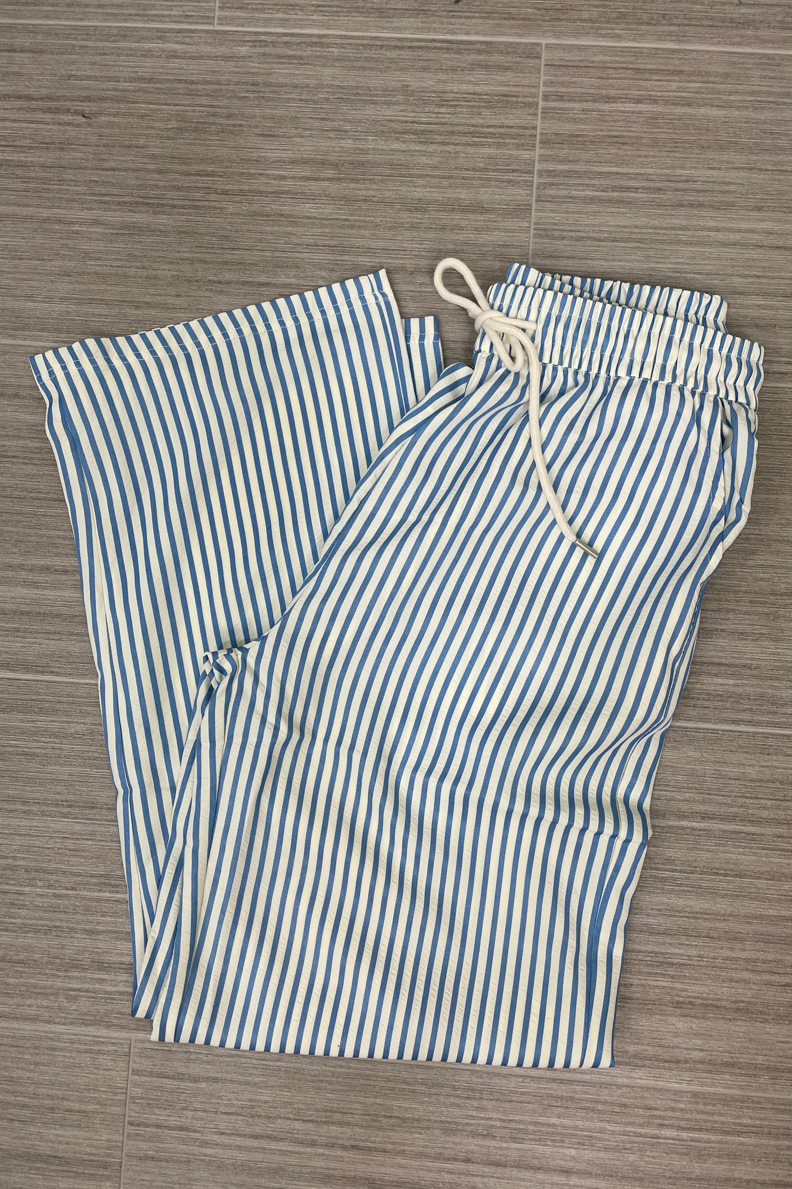 Blue Stripe Straight Leg Pants