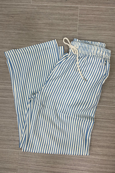 Blue Stripe Straight Leg Pants