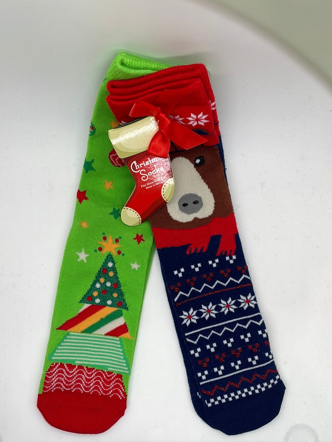 Bear & Tree 2pk Holiday Socks