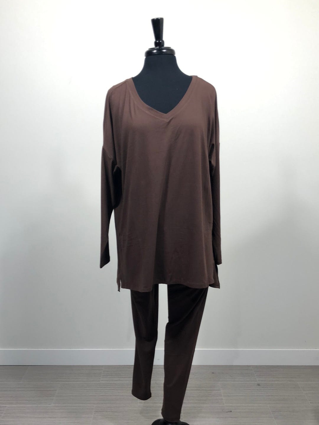 Mahogany Brushed Microfiber Loungewear Set