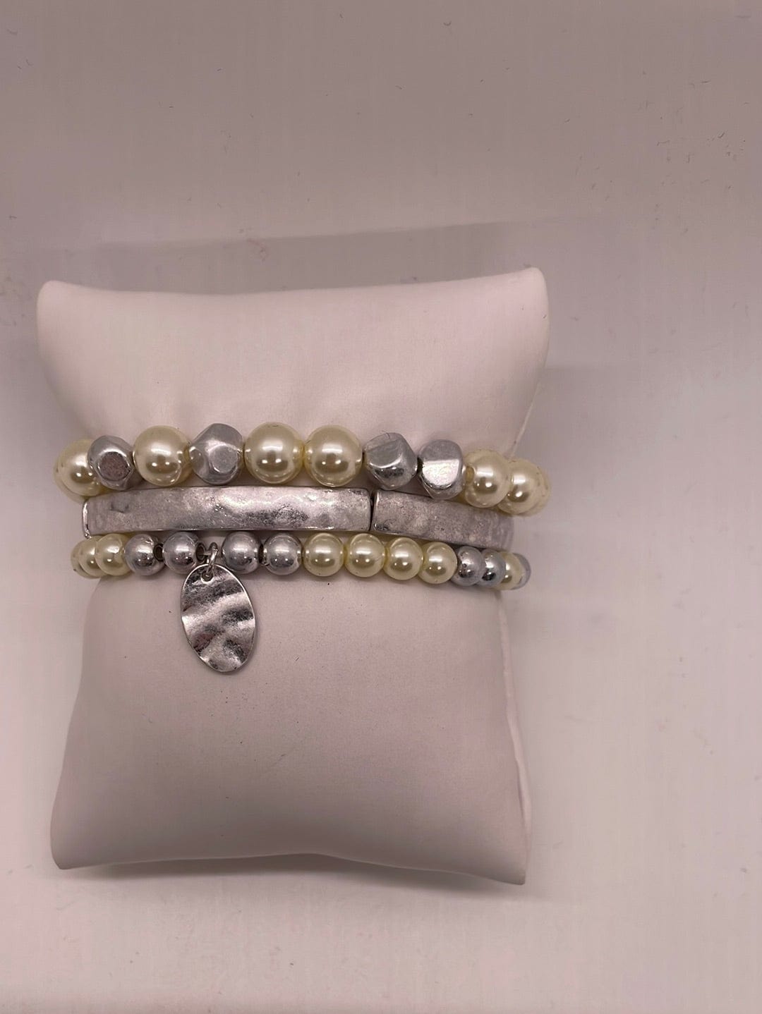 Pearl Silver Bracelet Set