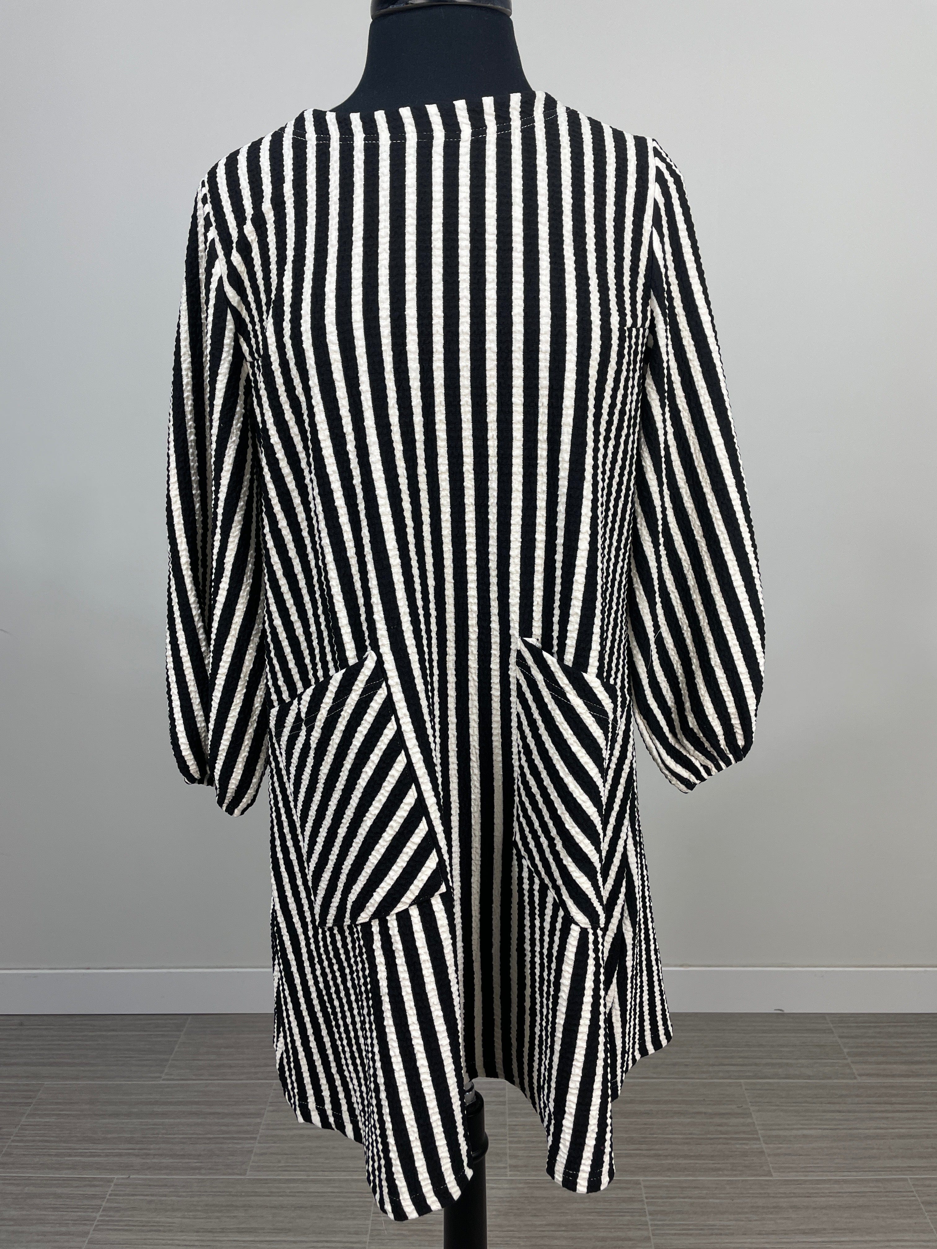 Black Stripe Knit Dress