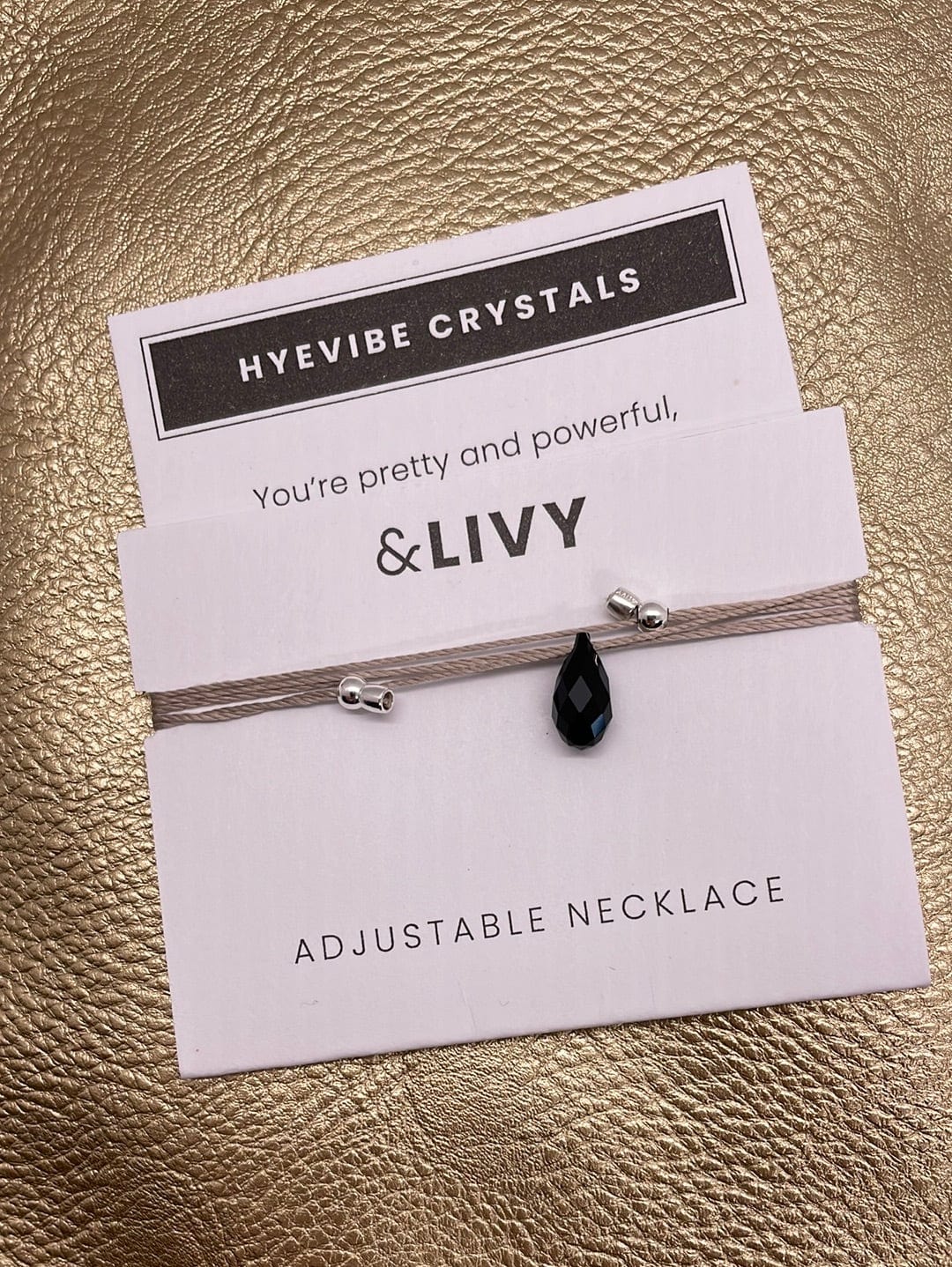 Hyevibe Crystal Slider - Jet on Silver