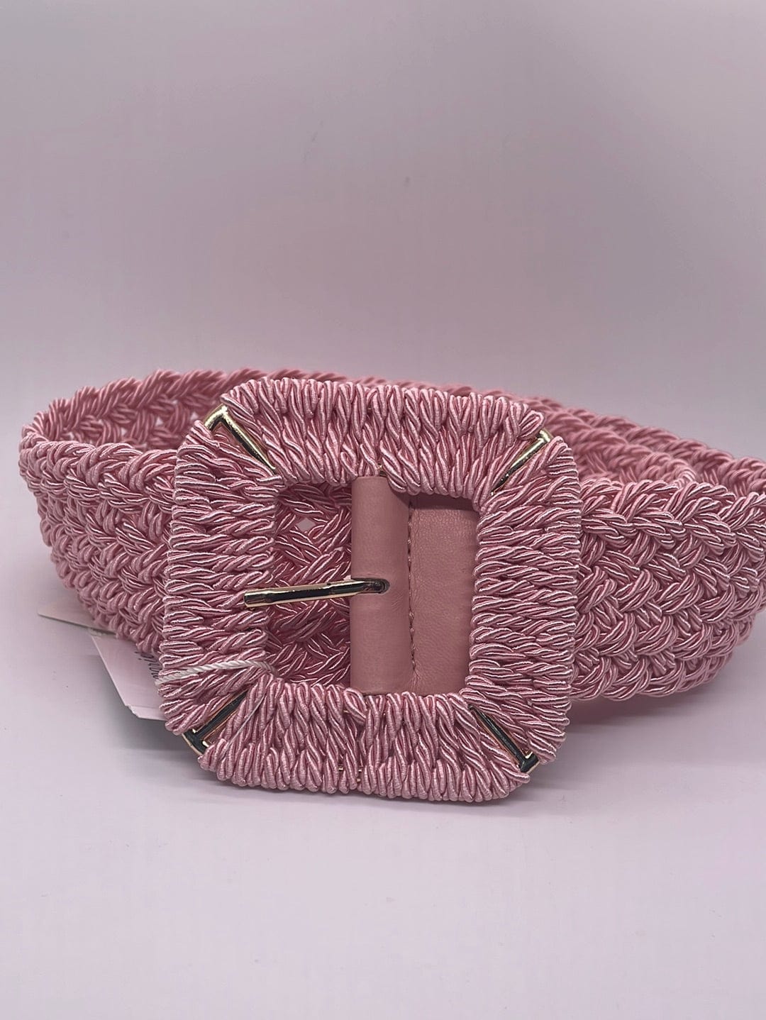 Pink Elastic Braided Belt