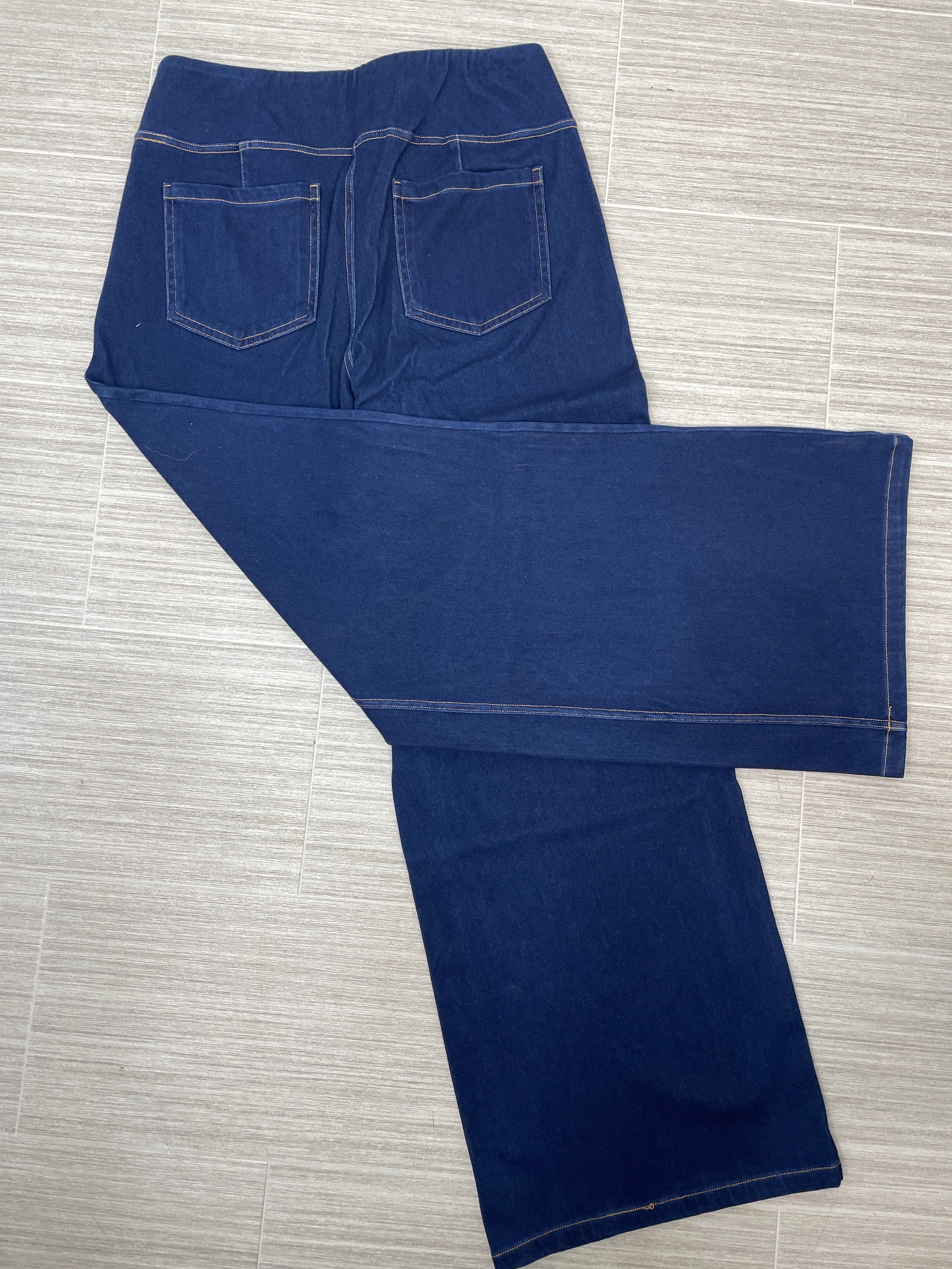 Indigo Pull On Wide Leg Denim