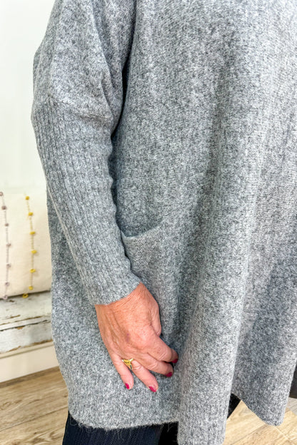 Grey Center Seam Sweater