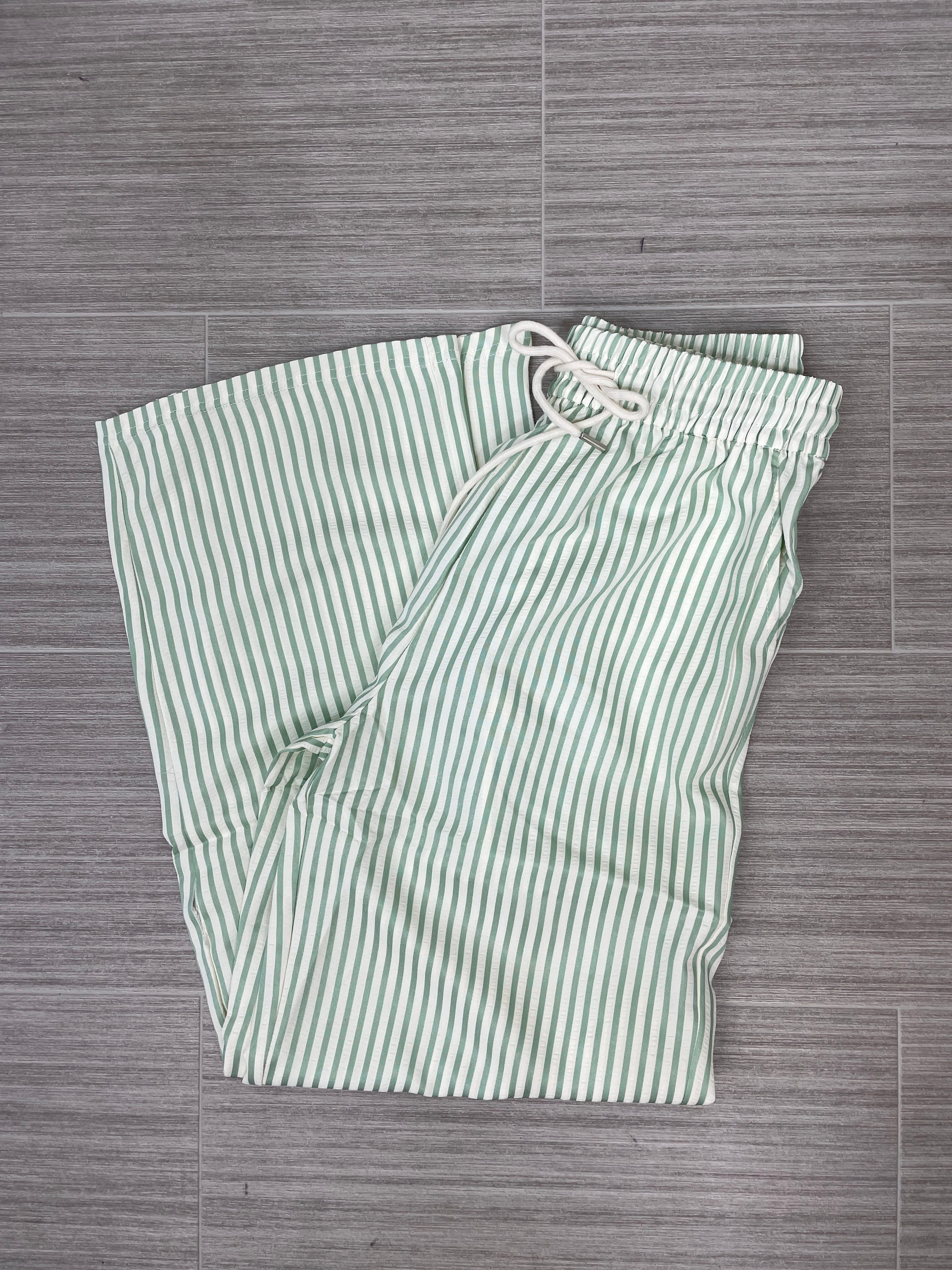 Sage Stripe Straight Leg Pants