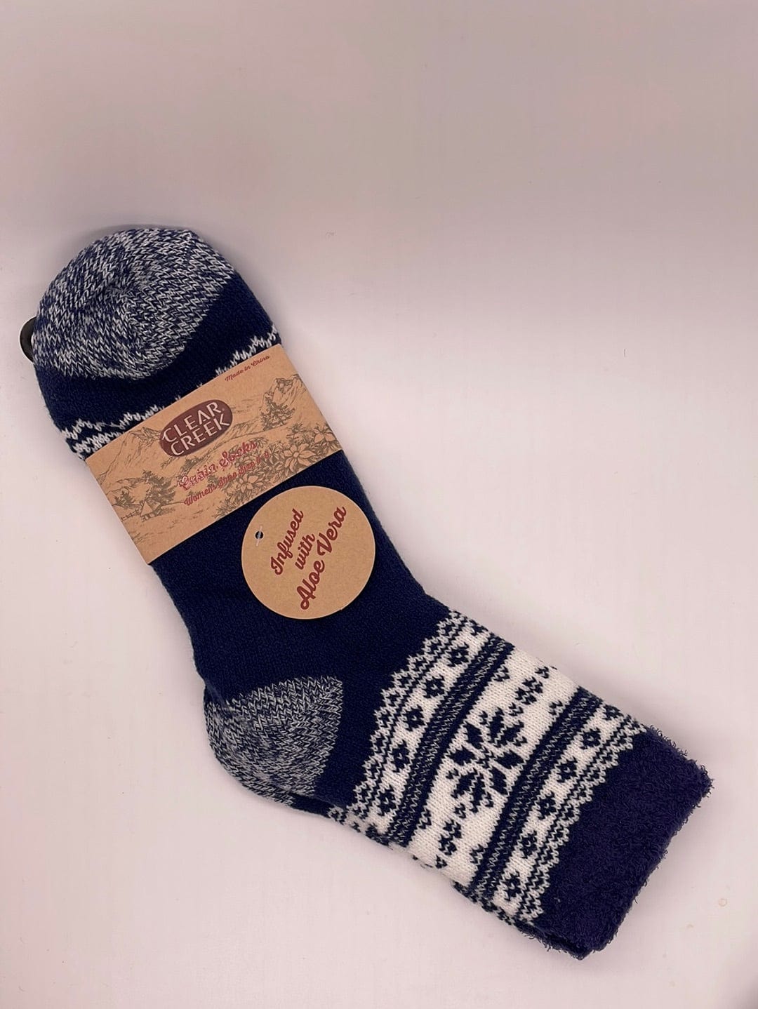 Snowflake Cabin Socks W/ Aloe