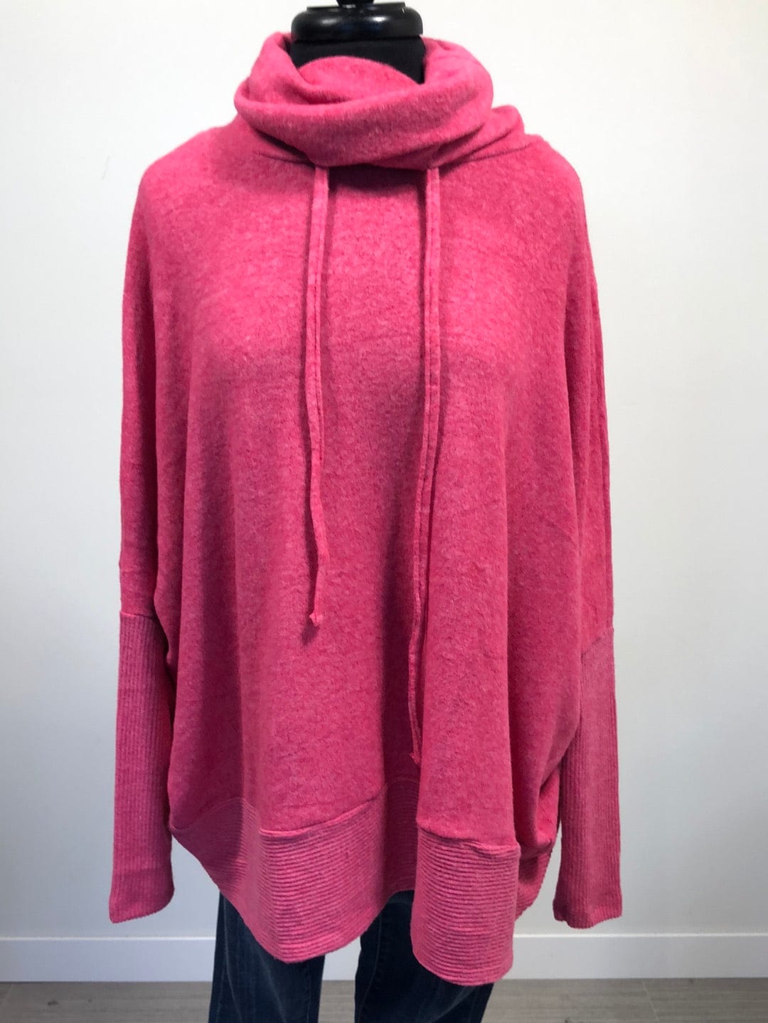 Fuchsia Brushed Hacci Sweater