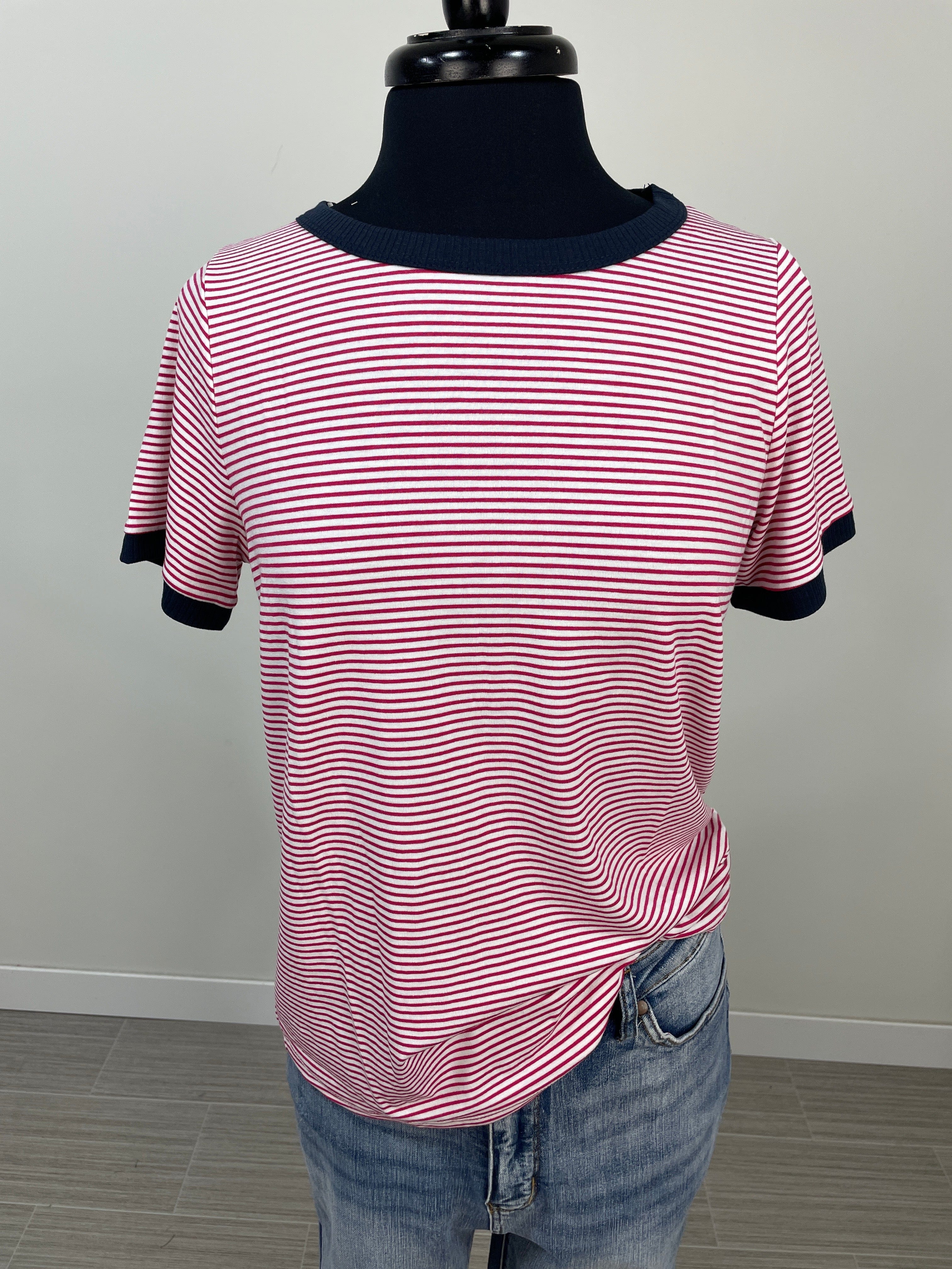 Fuchsia Pinstripe Top