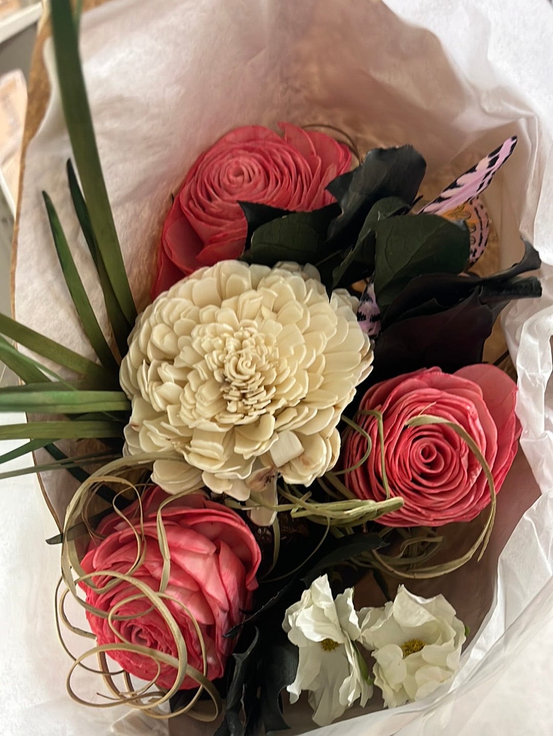 Pink Rose Potpourri Floral Bouquet