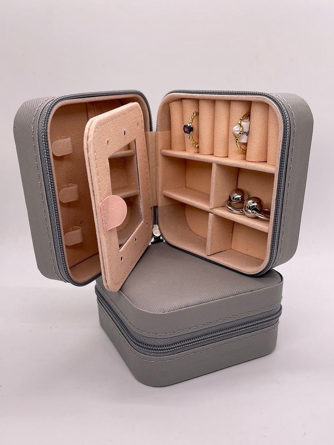 Grey Travel Jewelry Case