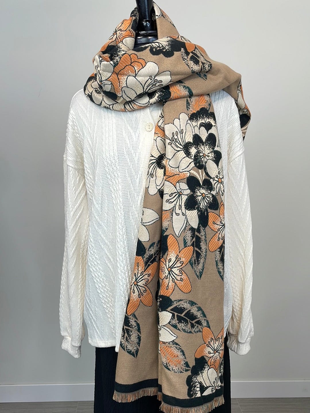 Floral Pattern Shawl Scarf