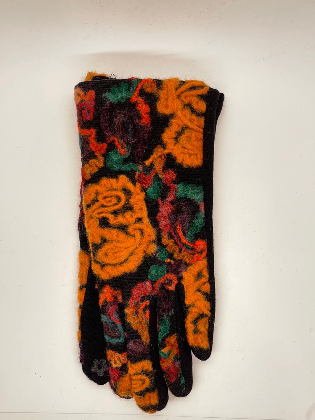 Orange Yarn Swirl Glove