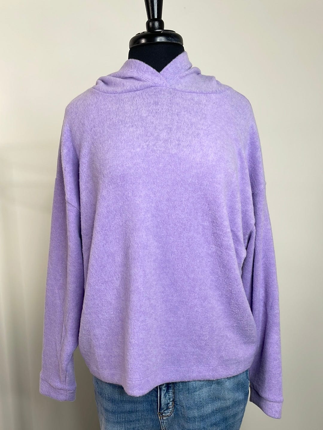 Lavender Hooded Brushed Hacci Sweater