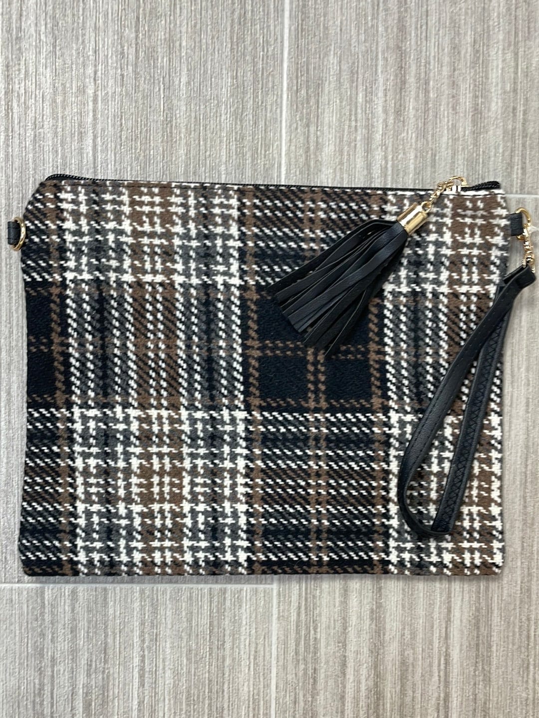 Black & Brown Plaid Crossbody