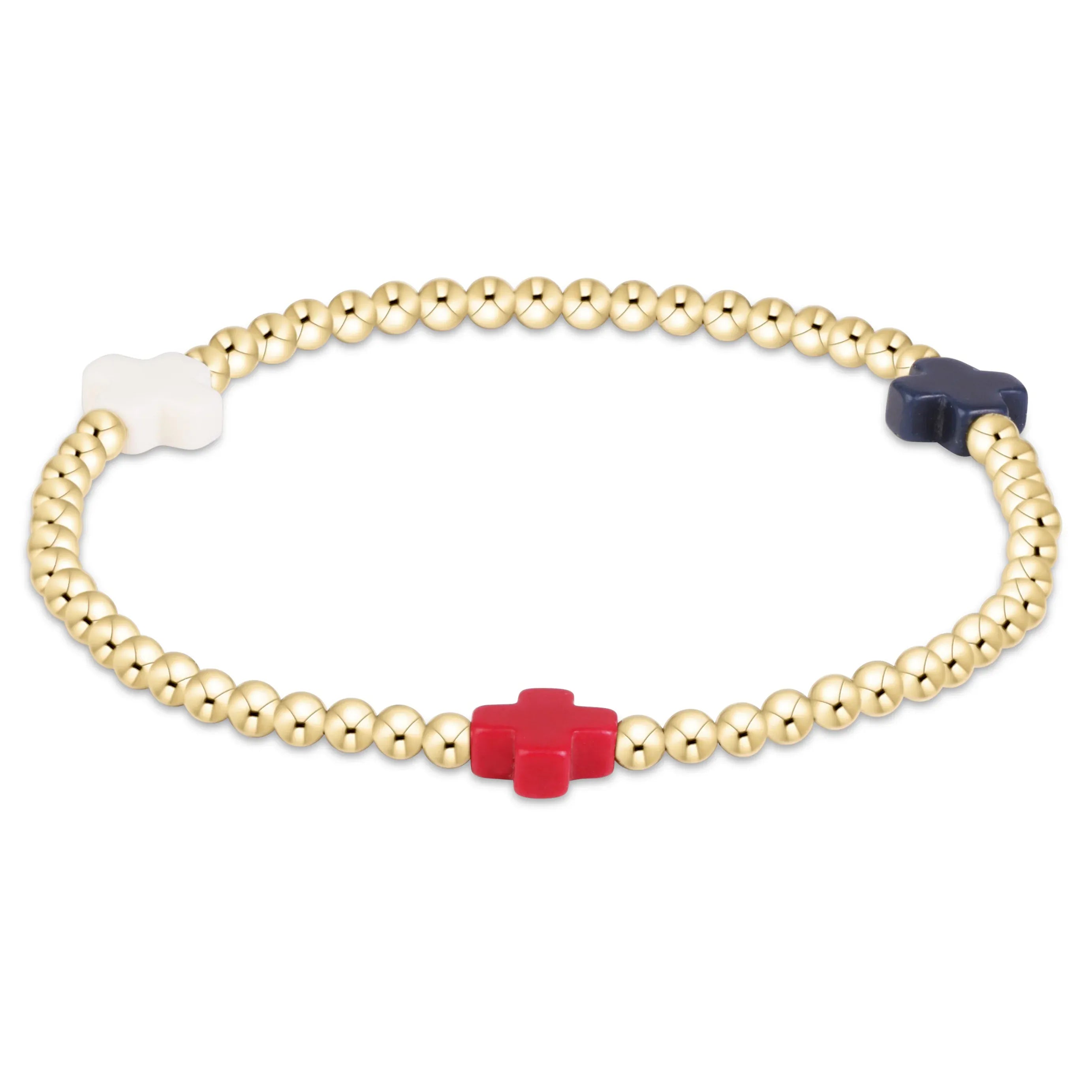 Extends Signature Cross 3mm Gold Bracelet - Firecracker