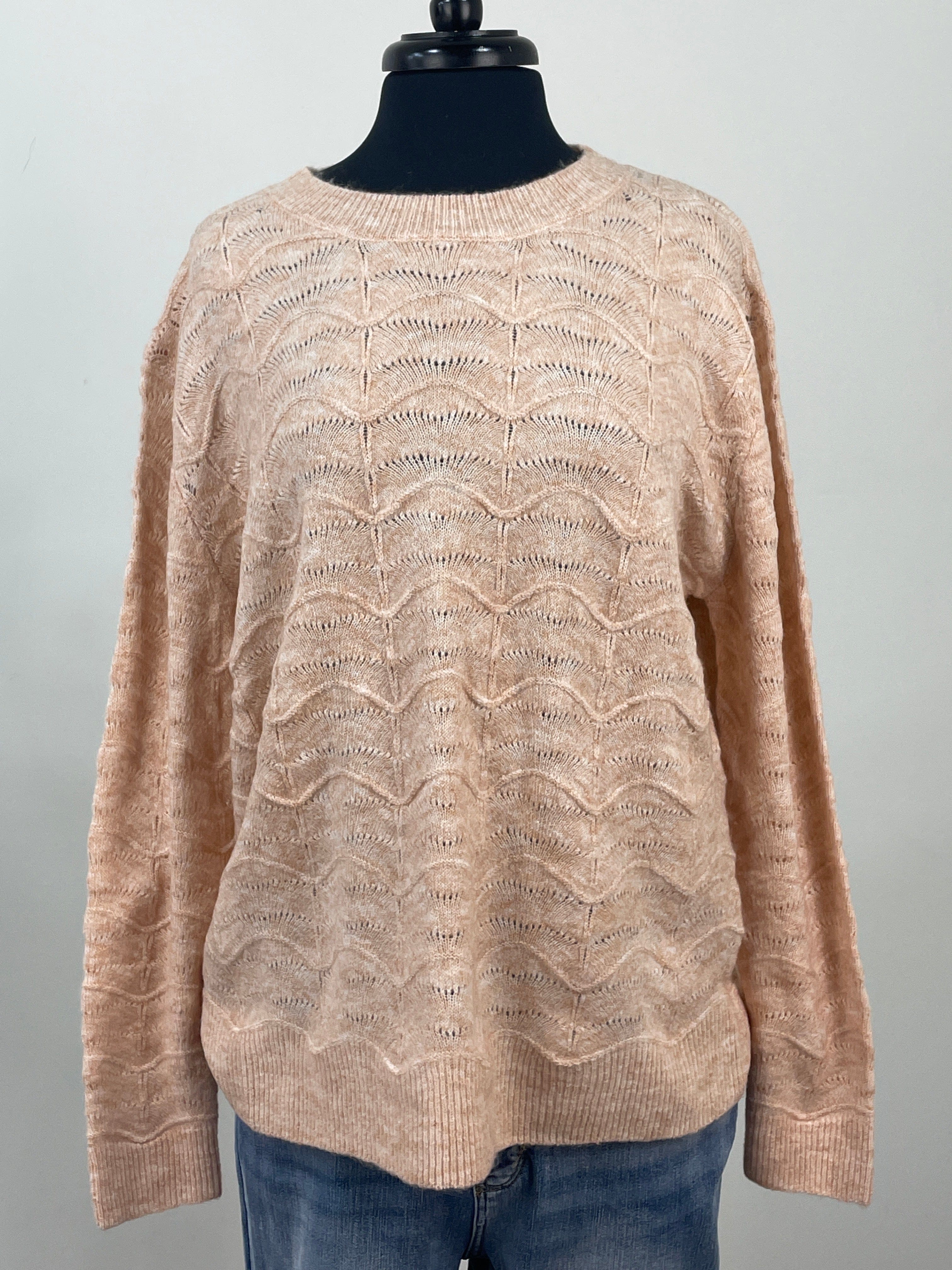 Pointelle Textured Blush Pullover