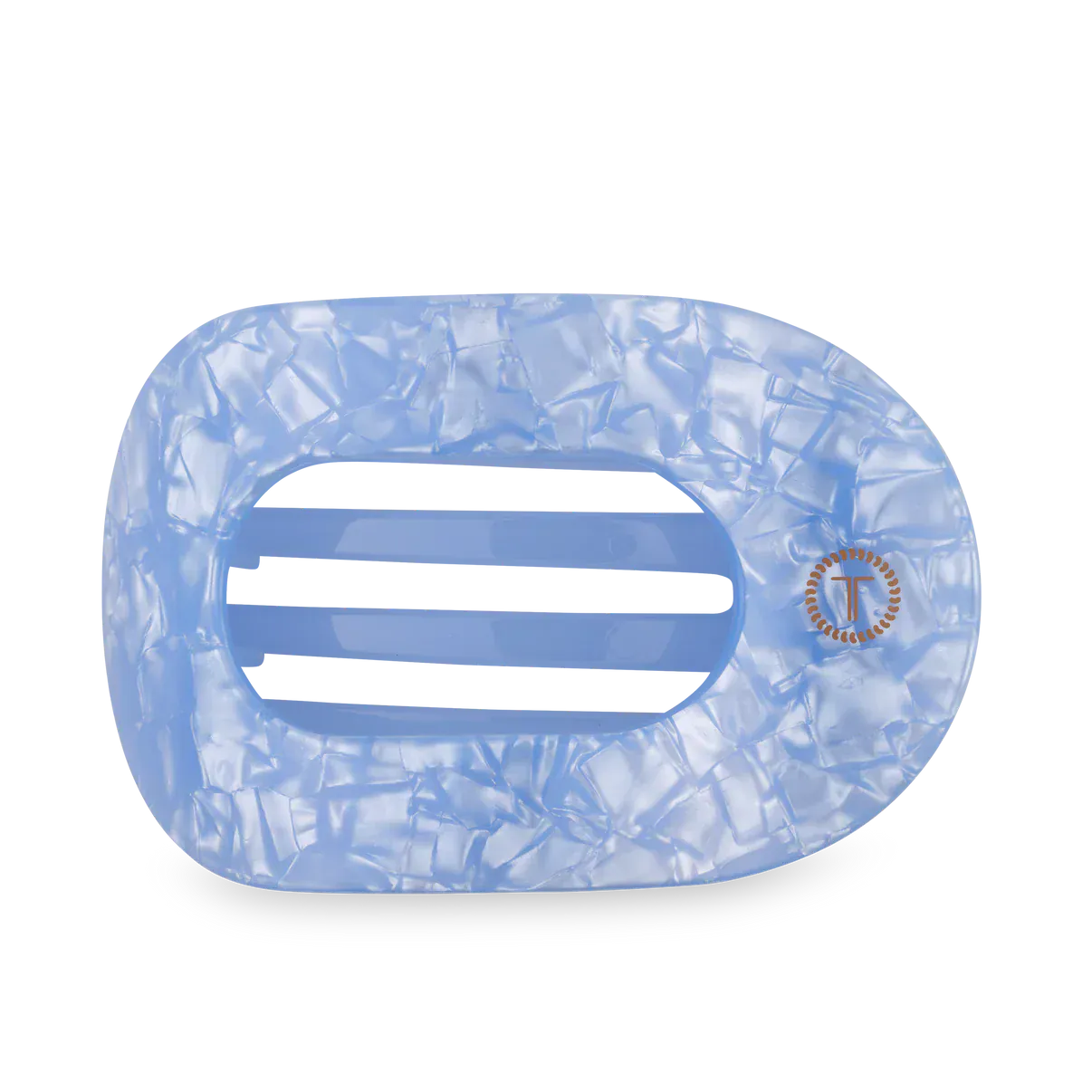 Blue Lagoon Large Flat Round Hair Clip