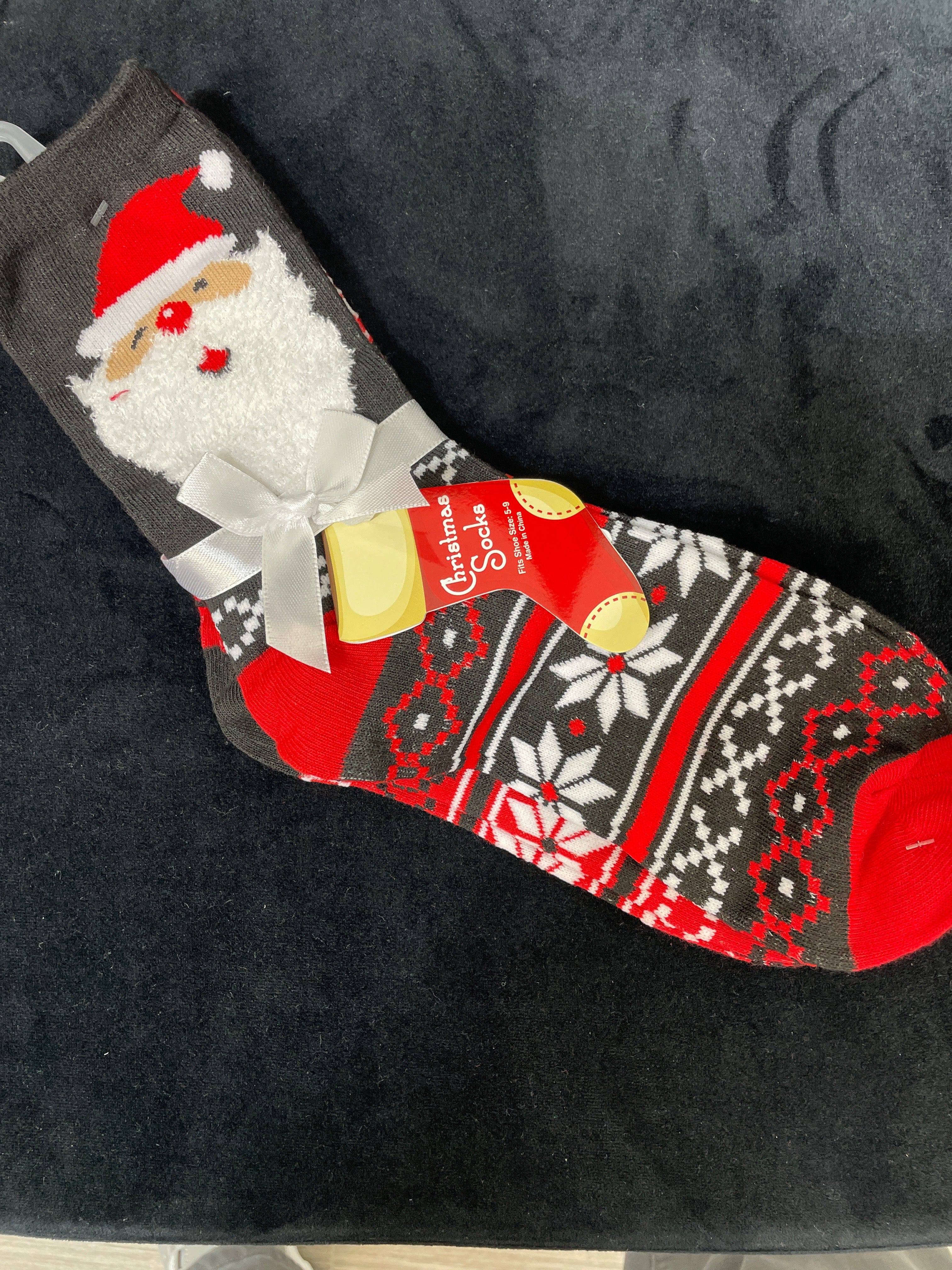 Black & Red Santa Socks 2pk