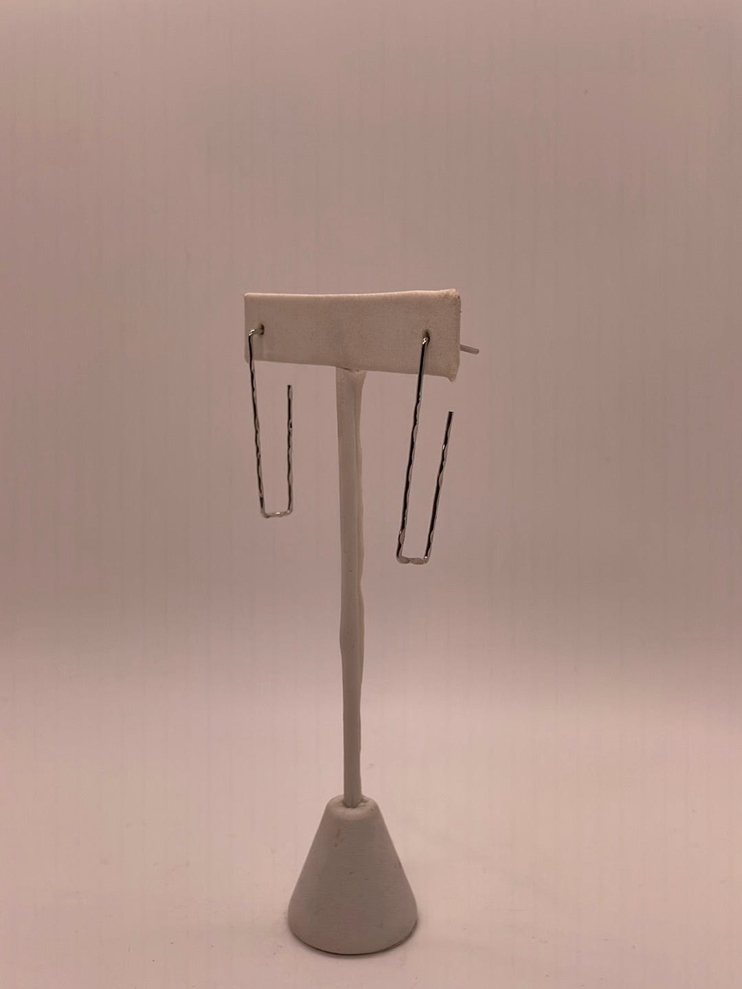Silver Rectangle Hoop Earring