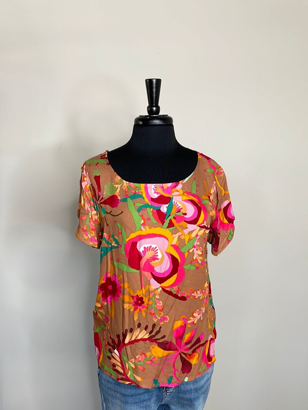 Mocha Bright Floral Blouse