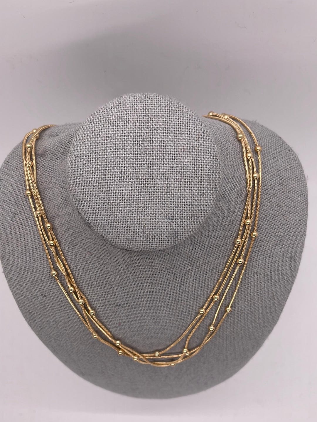 4 Layer Gold Dot Necklace