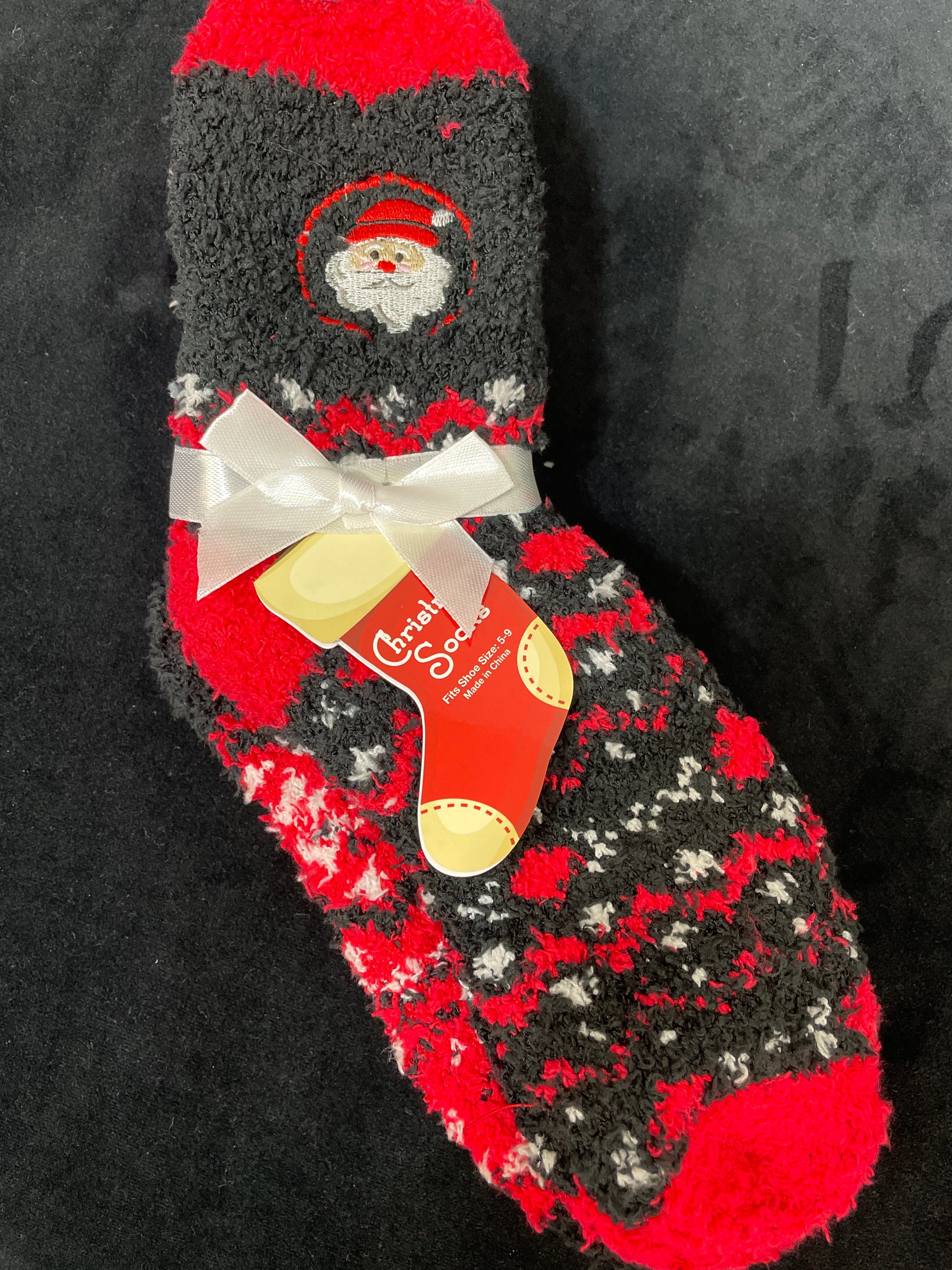 Black & Santa Butter Socks 2pk