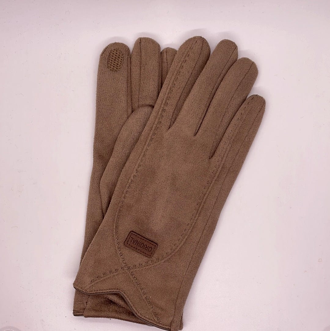Khaki Faux Detail Stitch Gloves