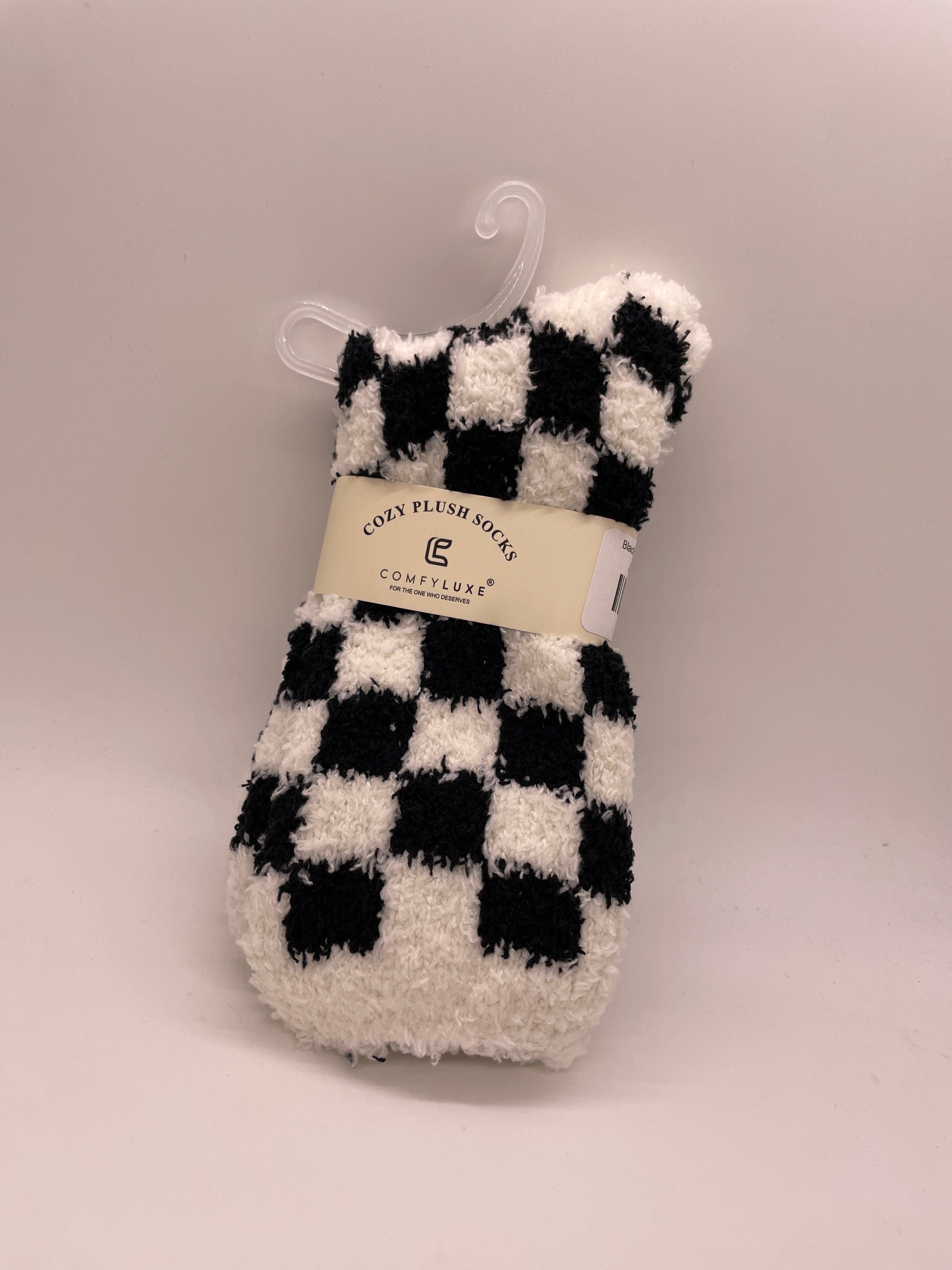 Black Checkered Comfy Luxe Sock