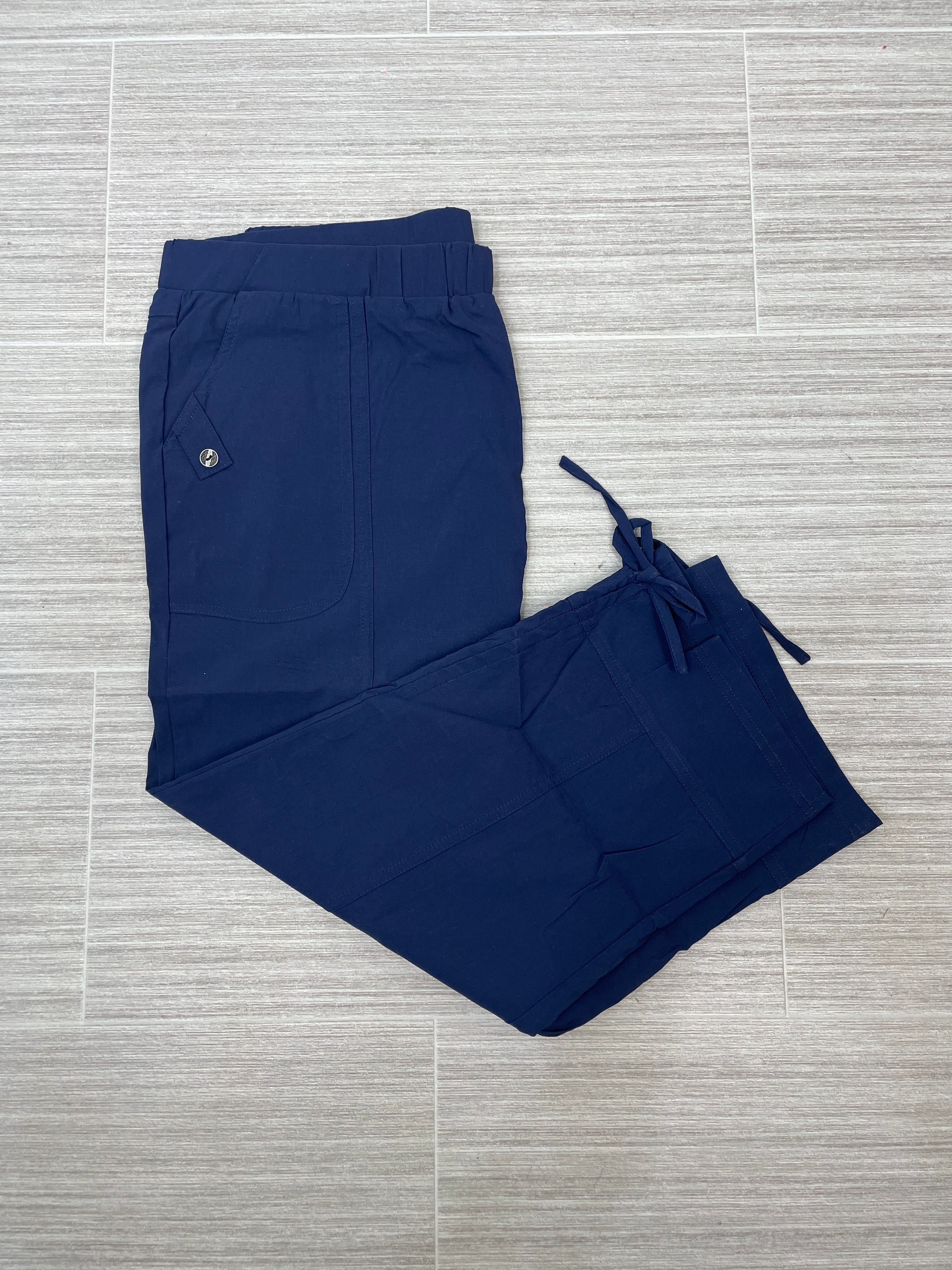 Navy Drawstring Ankle Capri