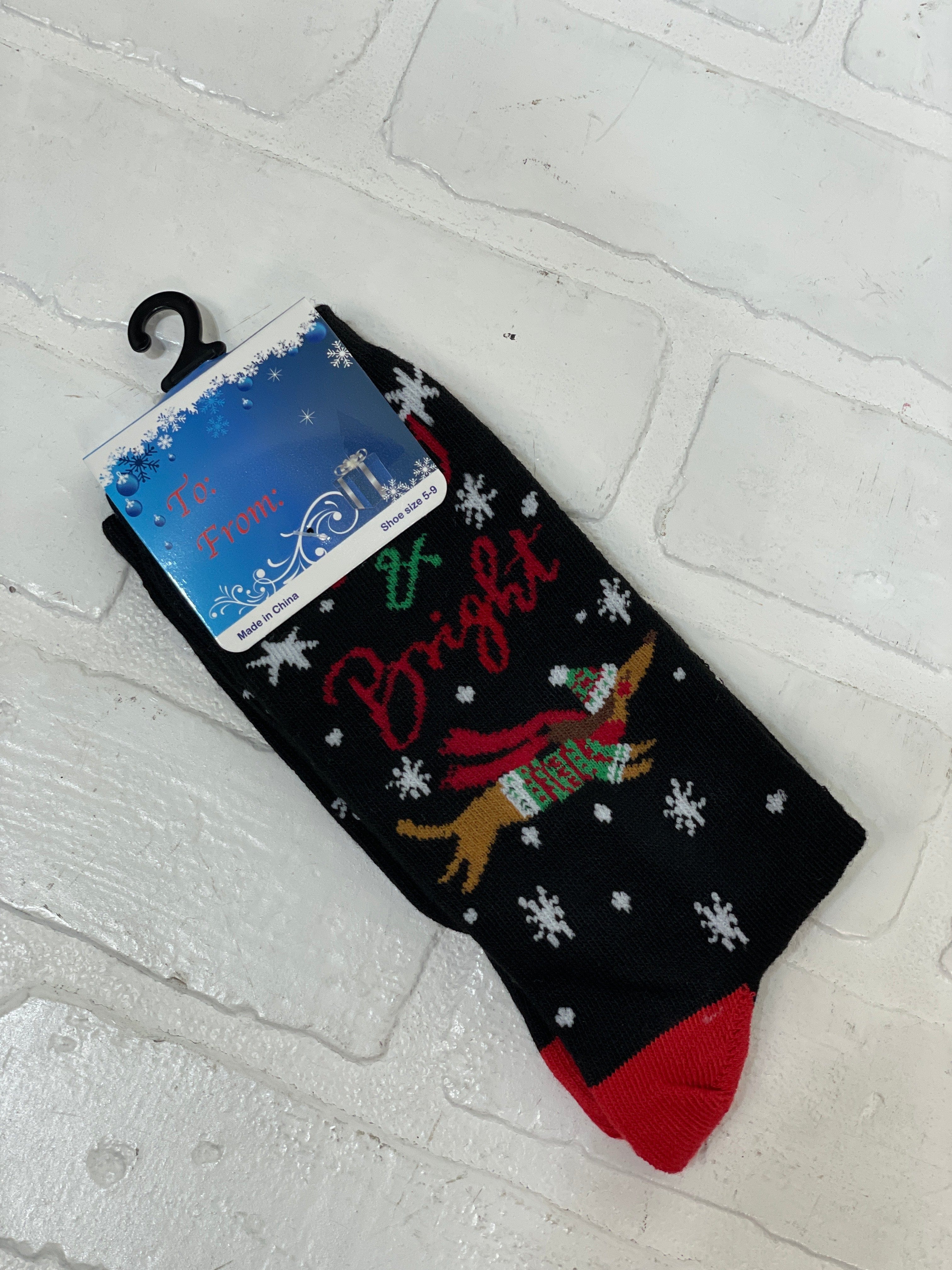 Black Merry & Bright Socks