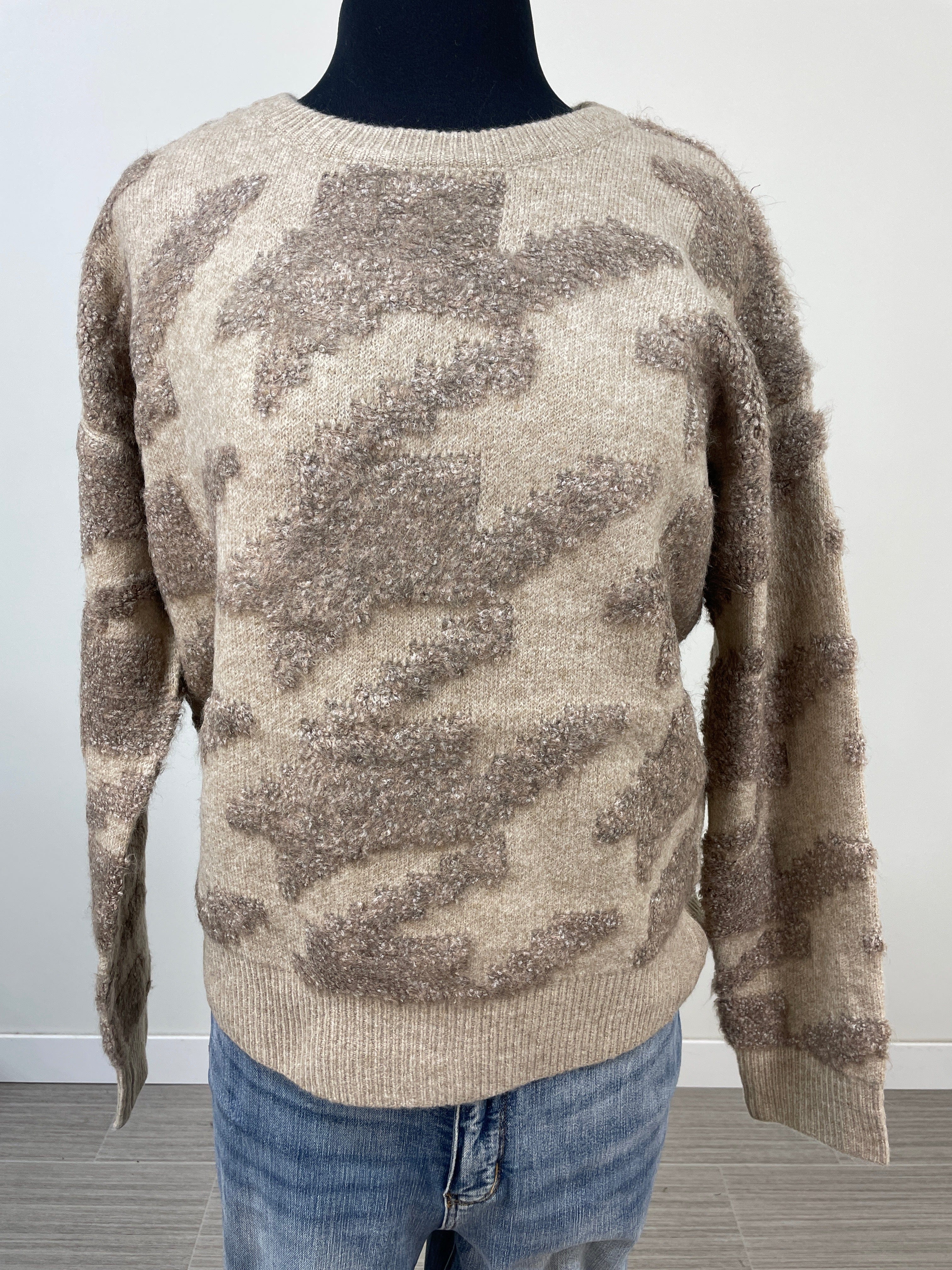 Stone Houndstooth Sweater