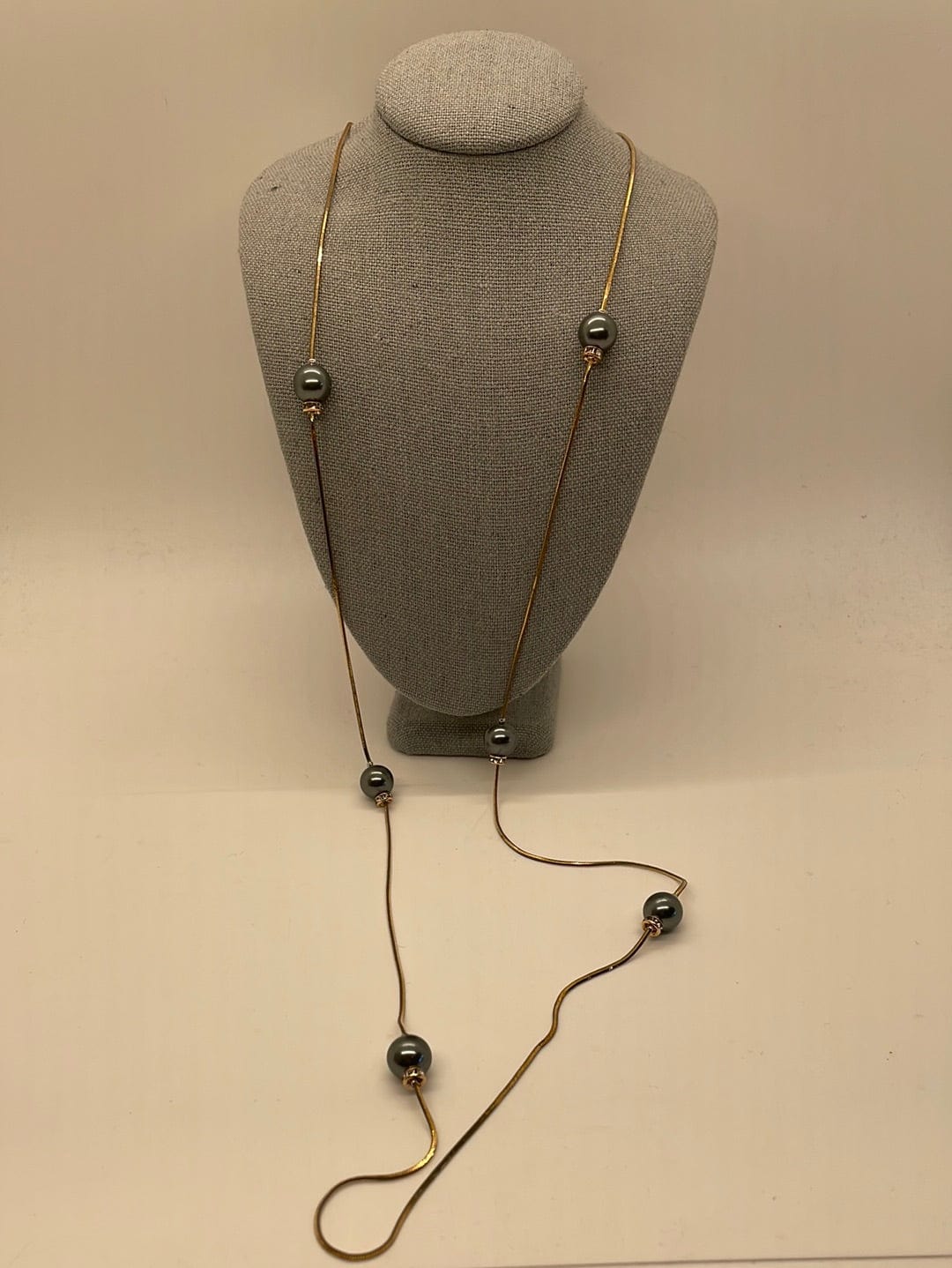 Gray Pearl Chain Necklace