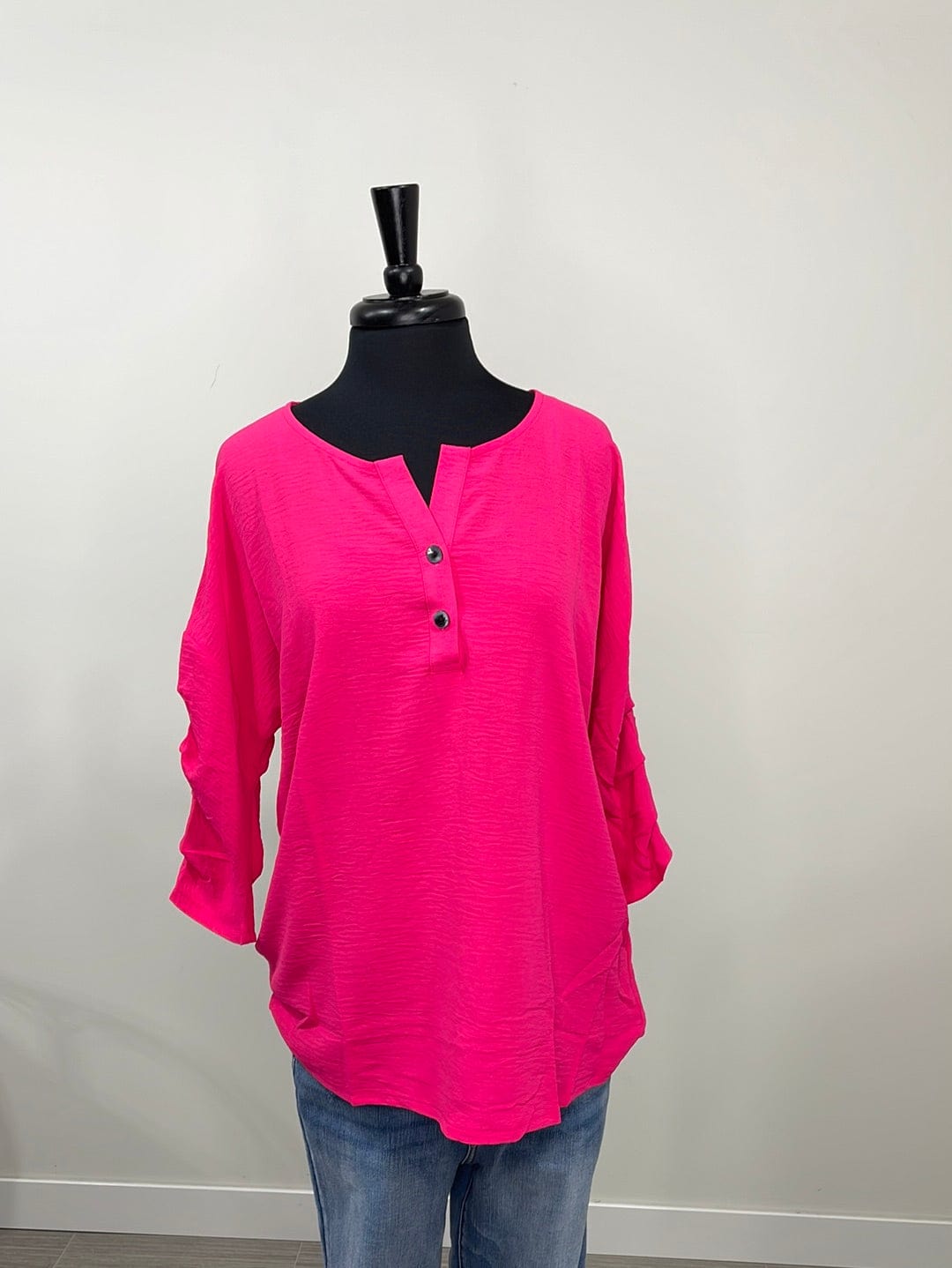 Hot Pink Francine Longsleeve Blouse