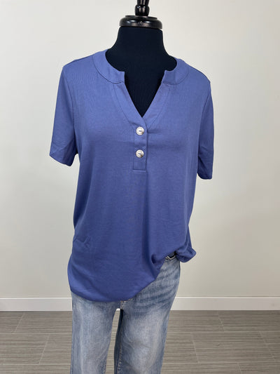 Periwinkle Button Up Tee