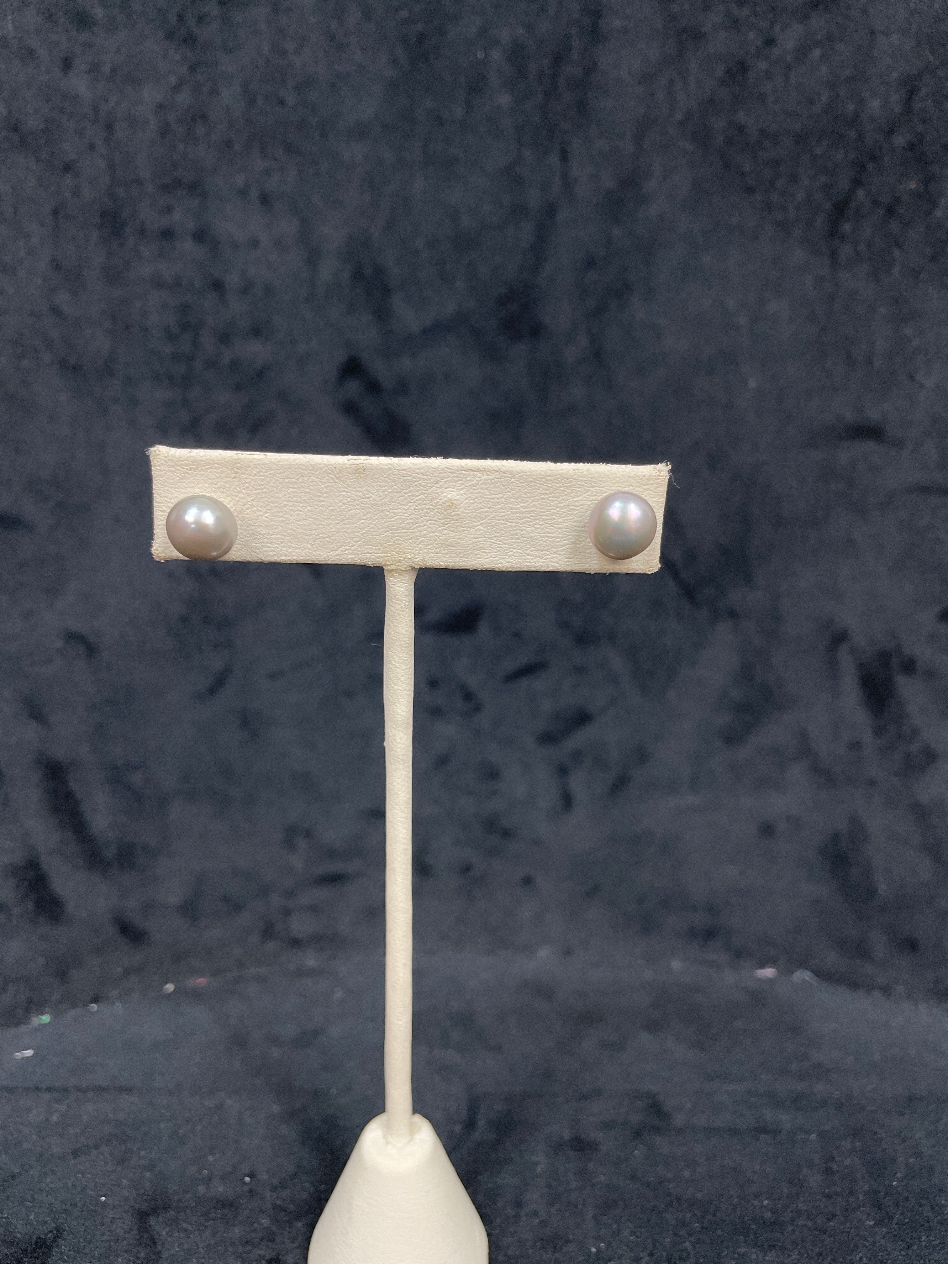 Small Grey Pearl Stud Earring
