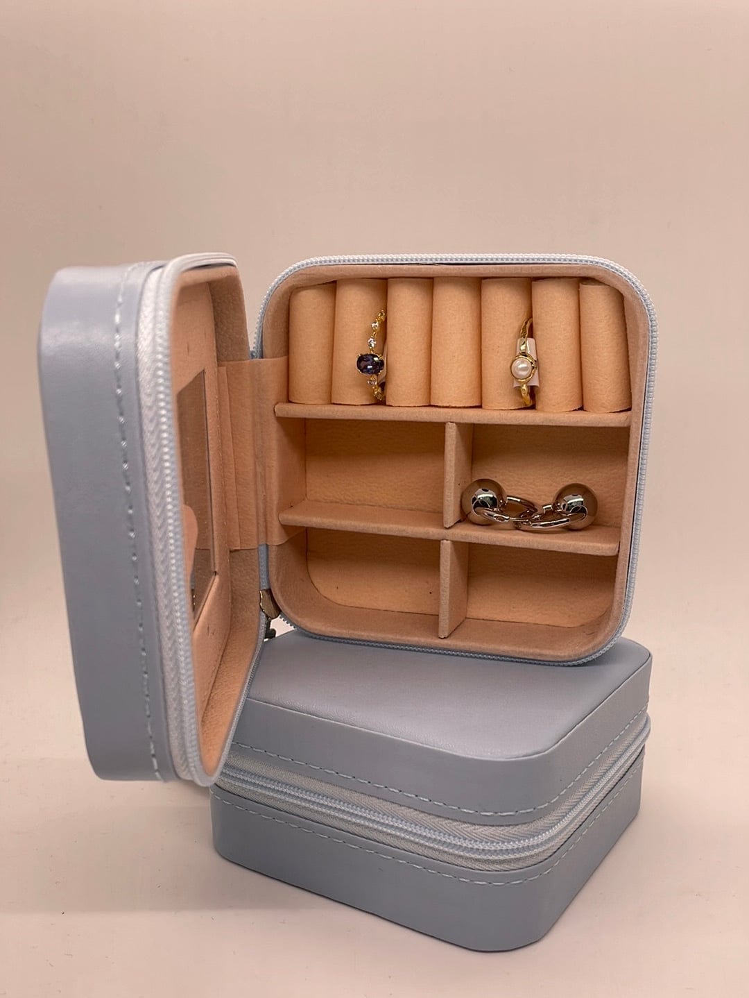 Baby Blue Travel Jewelry Case