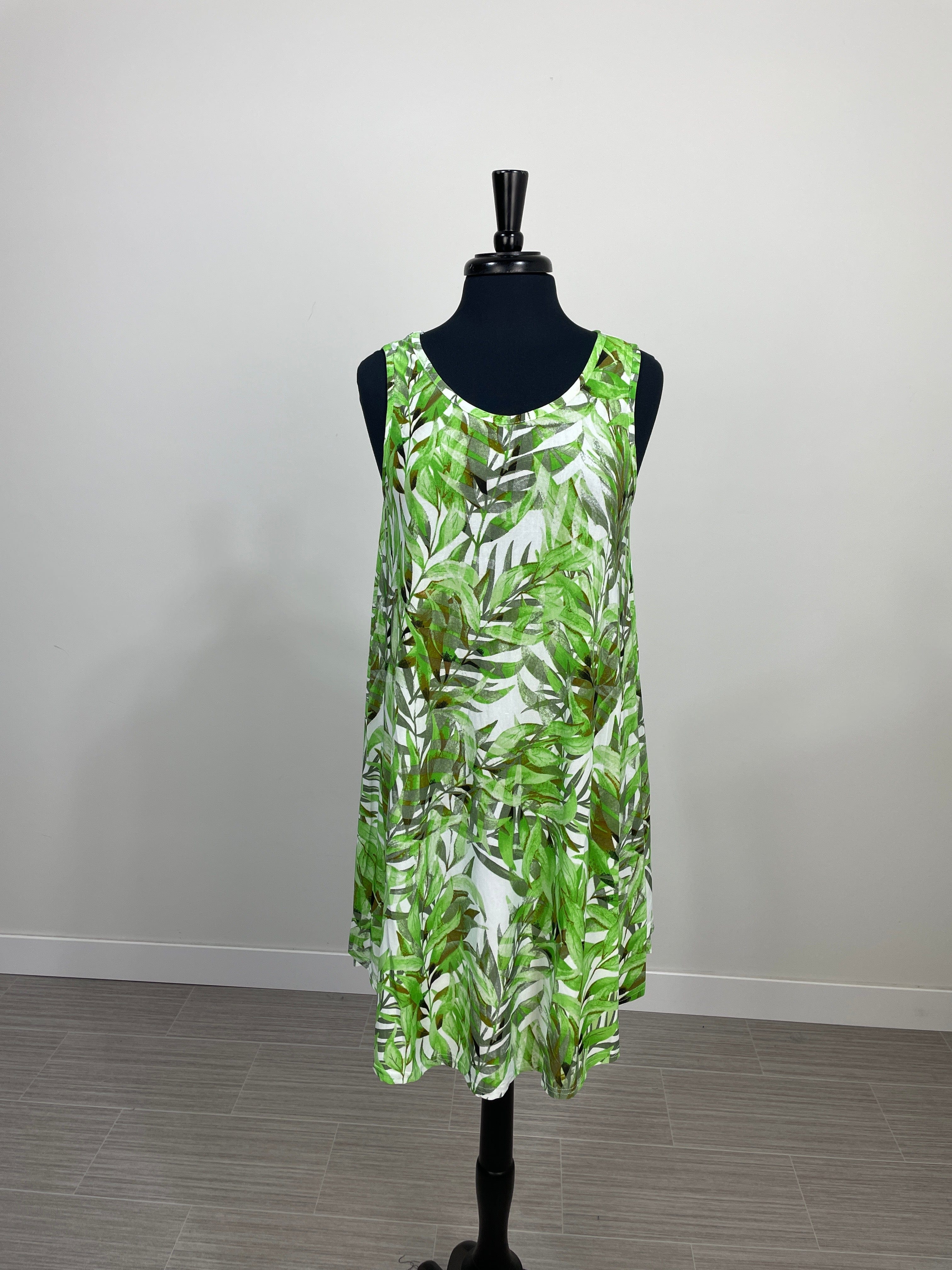 Green Palms Umbrella Dress
