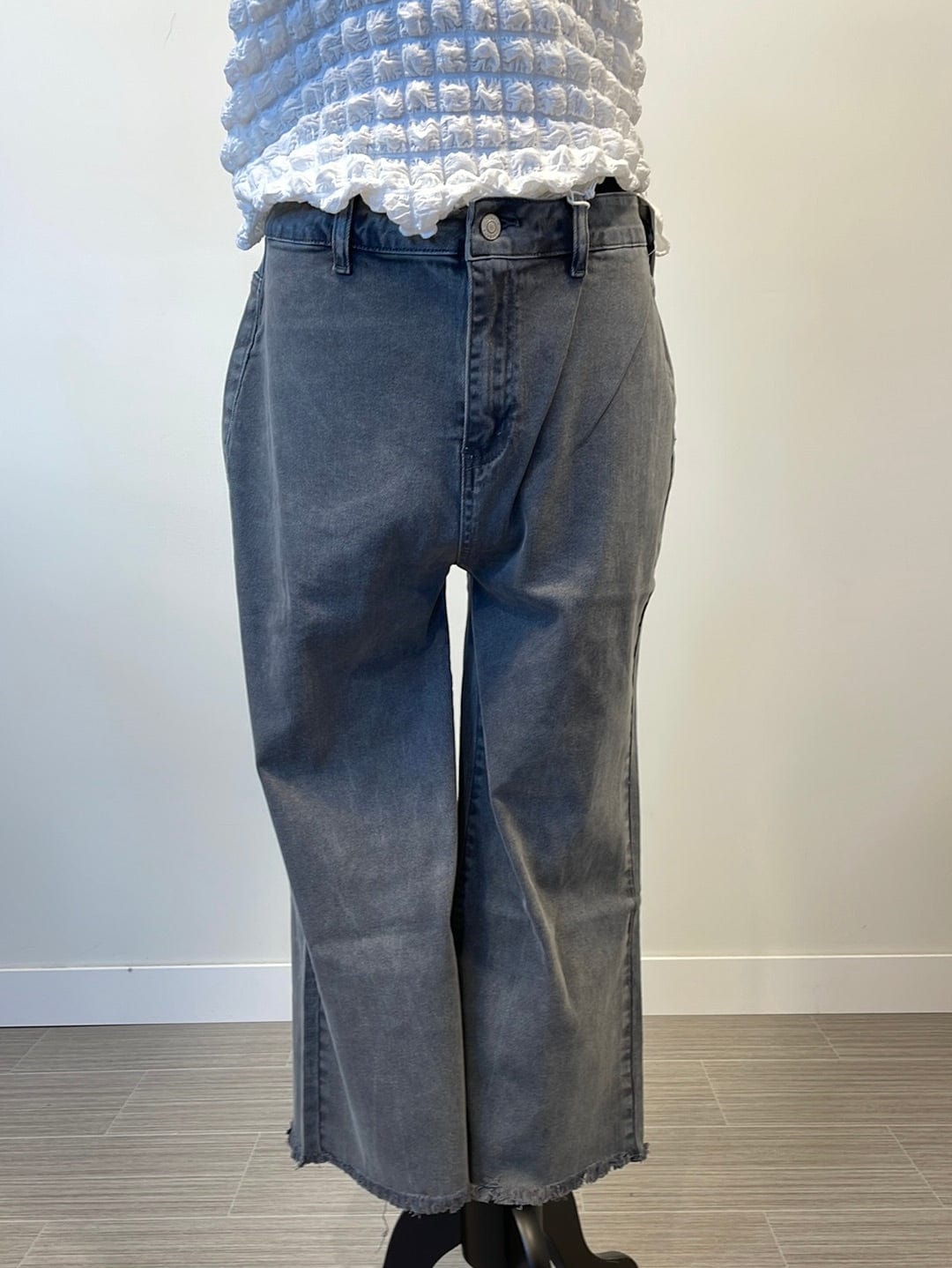 Ash Black Straight Crop Denim
