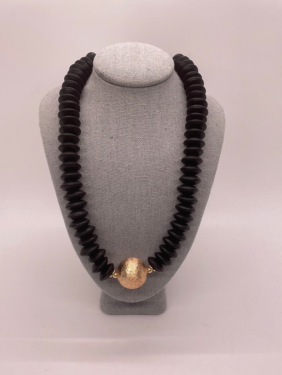 Black Beaded Statement Necklace