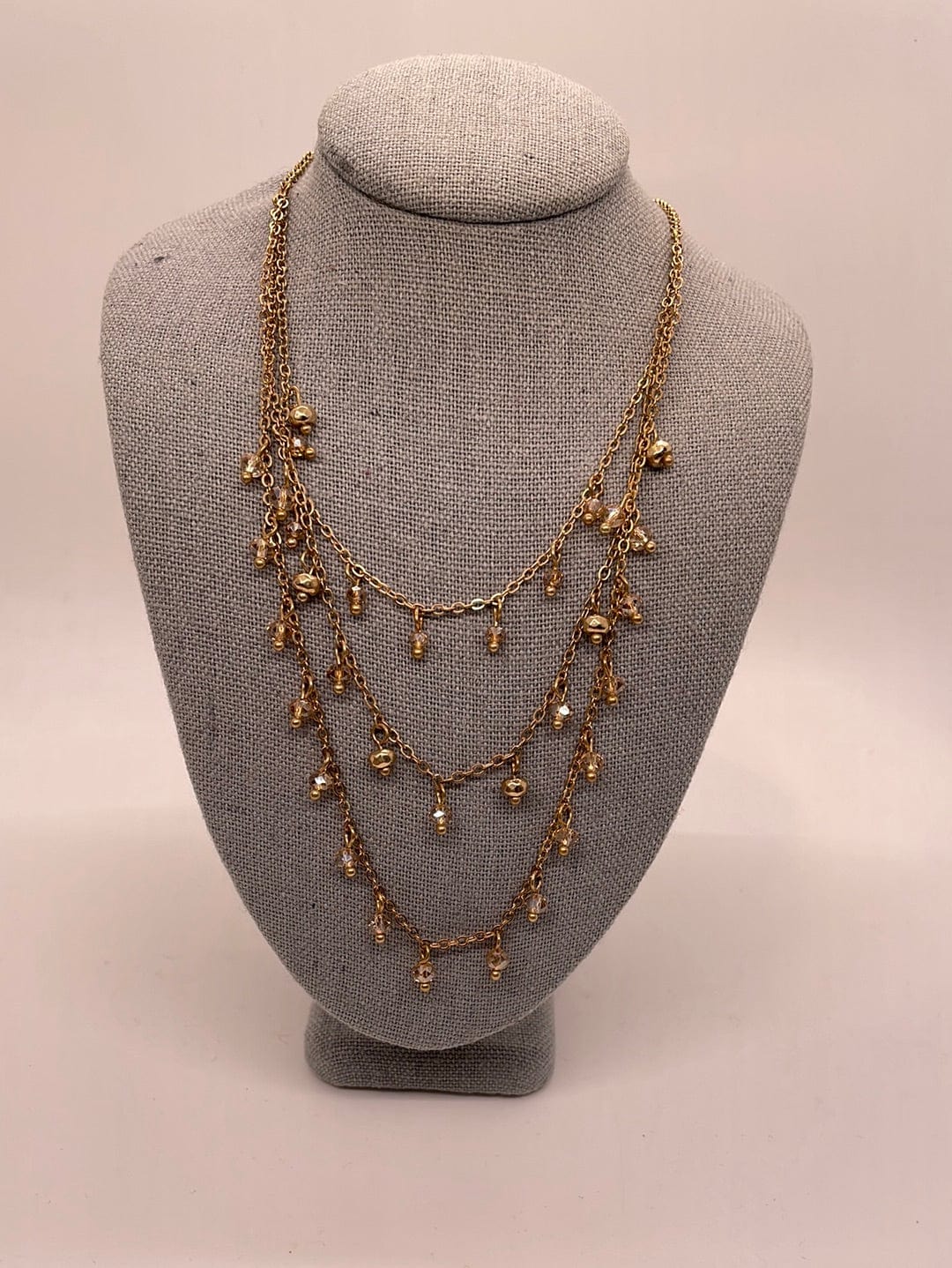 Champagne Beaded Layer Necklace