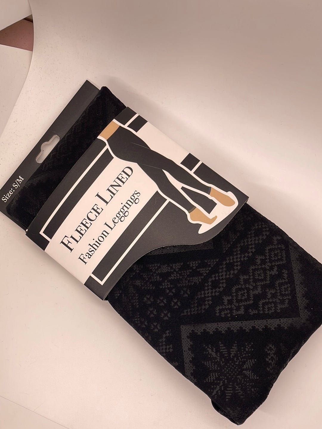 Black Snowflake Pattern Fleece Legging